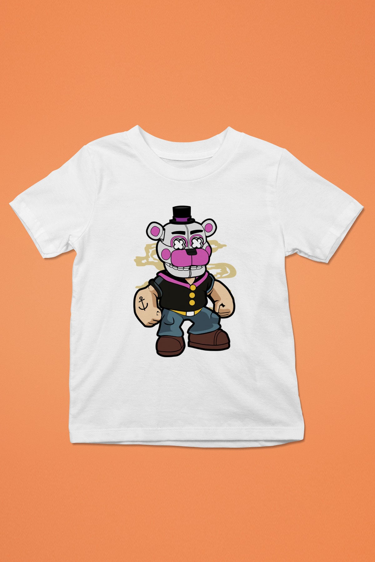 Popeye Freddy Baskılı Unisex Beyaz Çocuk Tshirt