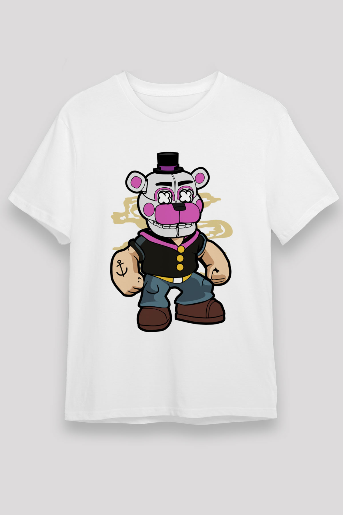 Popeye Freddy Baskılı Unisex Beyaz Tshirt
