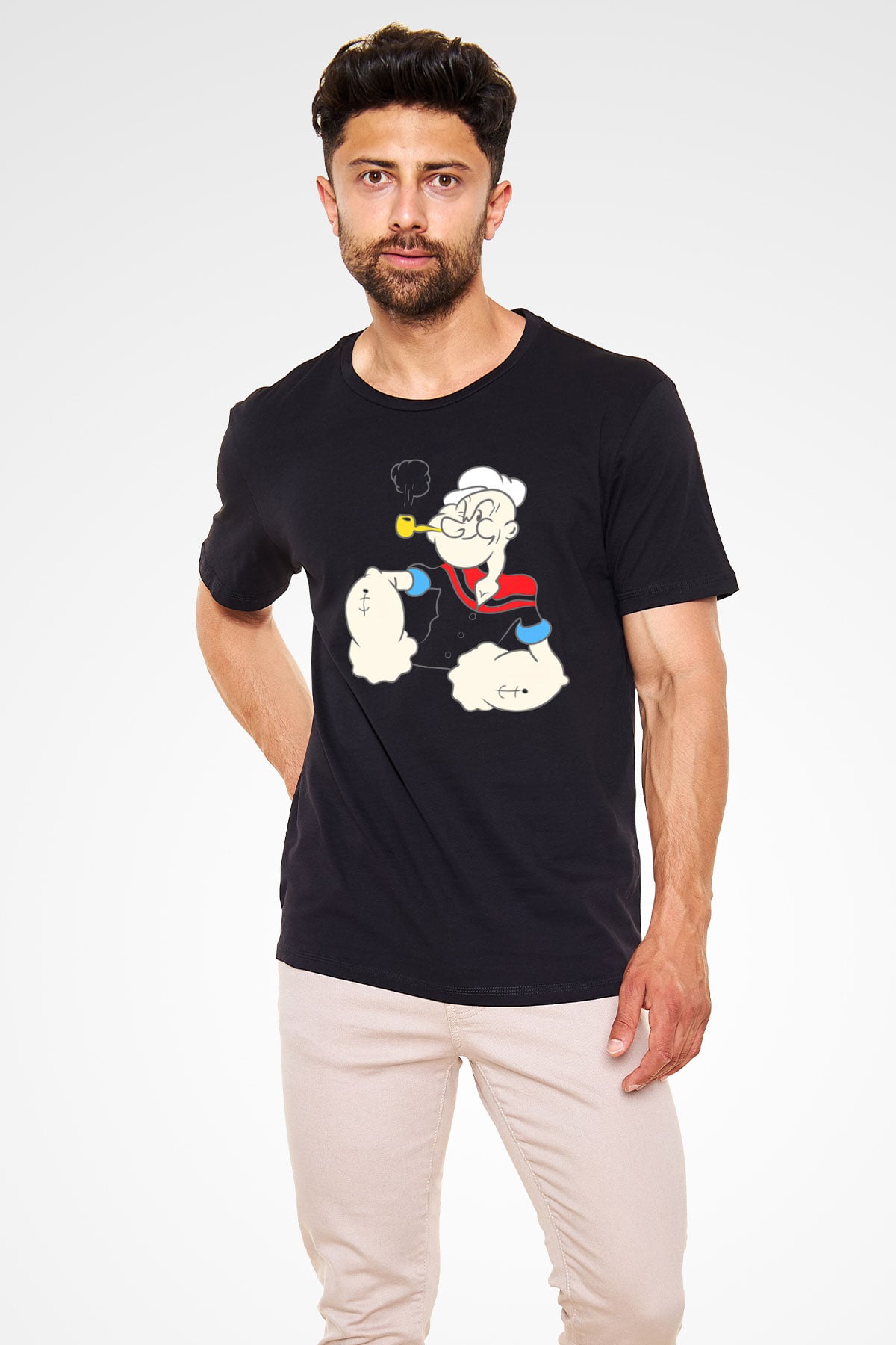 Popeye Siyah Unisex Tişört
