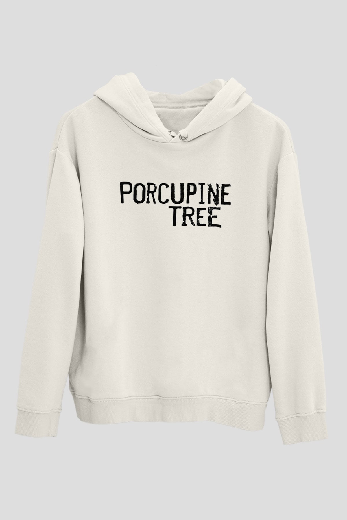 Porcupine Tree Baskılı Beyaz Unisex Kapüşonlu Sweatshirt