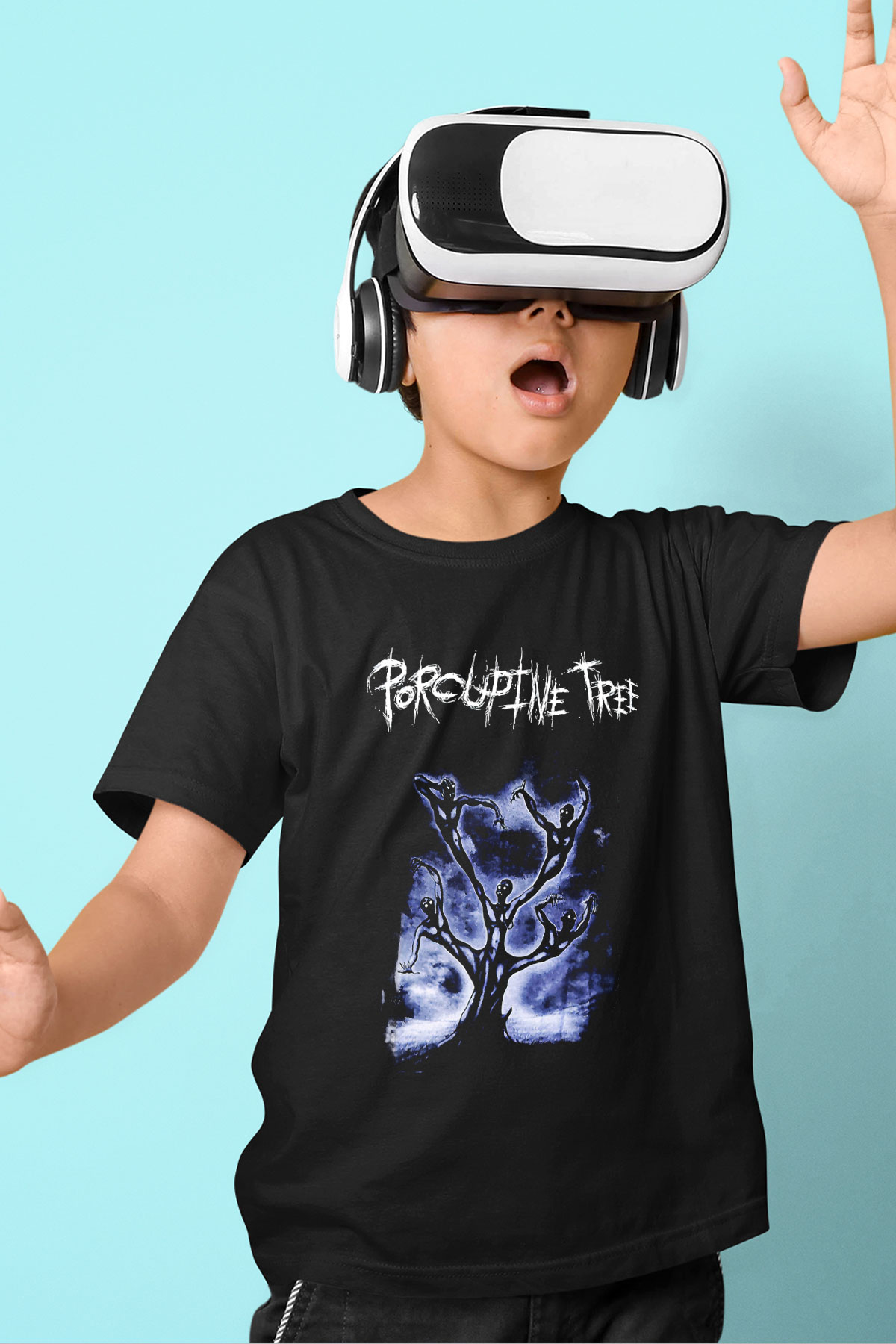 Porcupine Tree Baskılı Unisex Siyah Çocuk Tişört - Tshirt