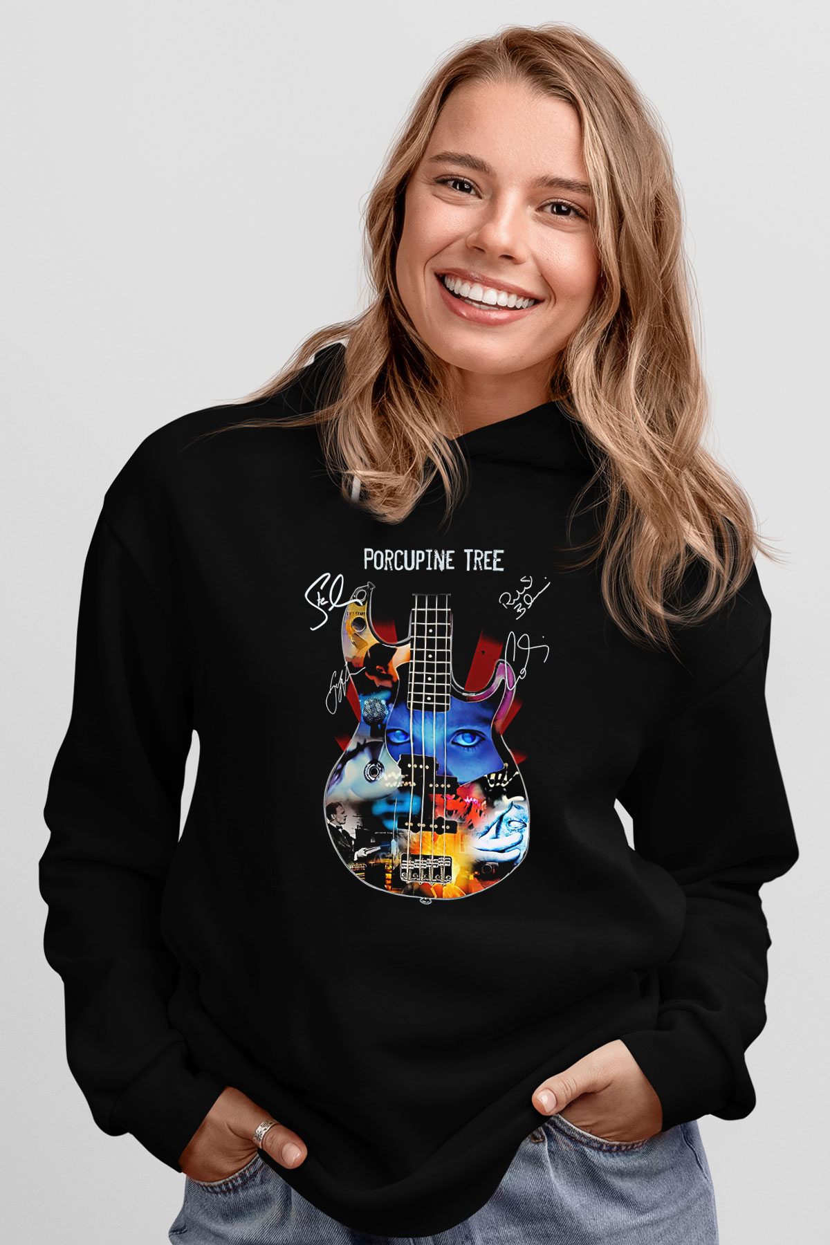 Porcupine Tree Baskılı Unisex Siyah Kapüşonlu Sweatshirt