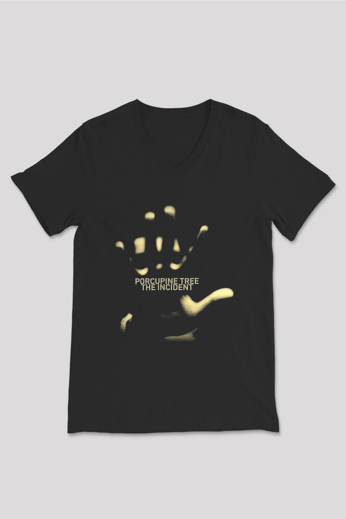 Porcupine Tree Baskılı Unisex Siyah V Yaka Tişört - Tshirt