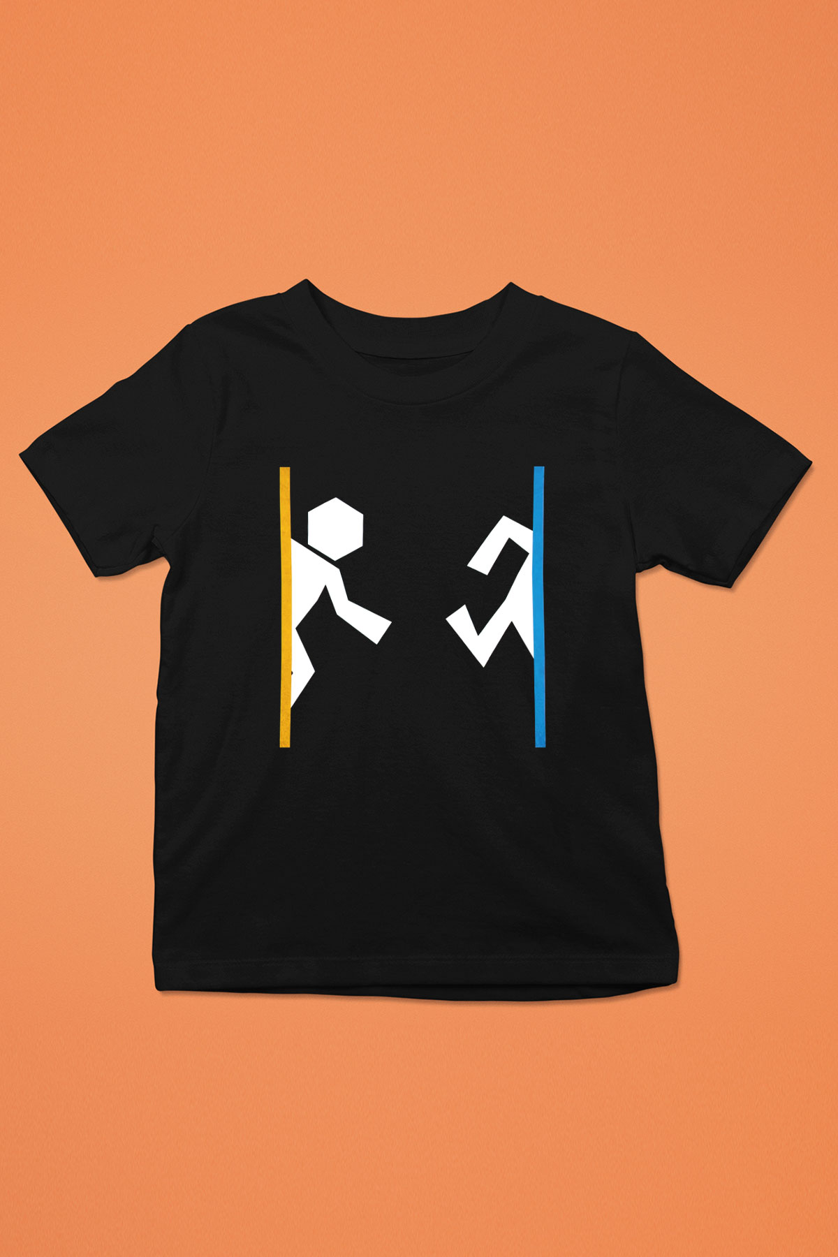 Portal Baskılı Siyah Unisex Çocuk Tişört