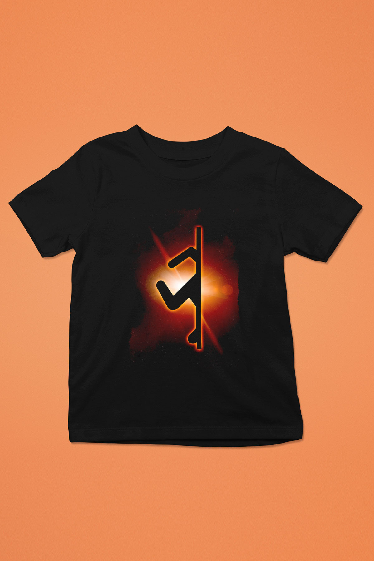 Portal Baskılı Unisex Siyah  Çocuk Tişört