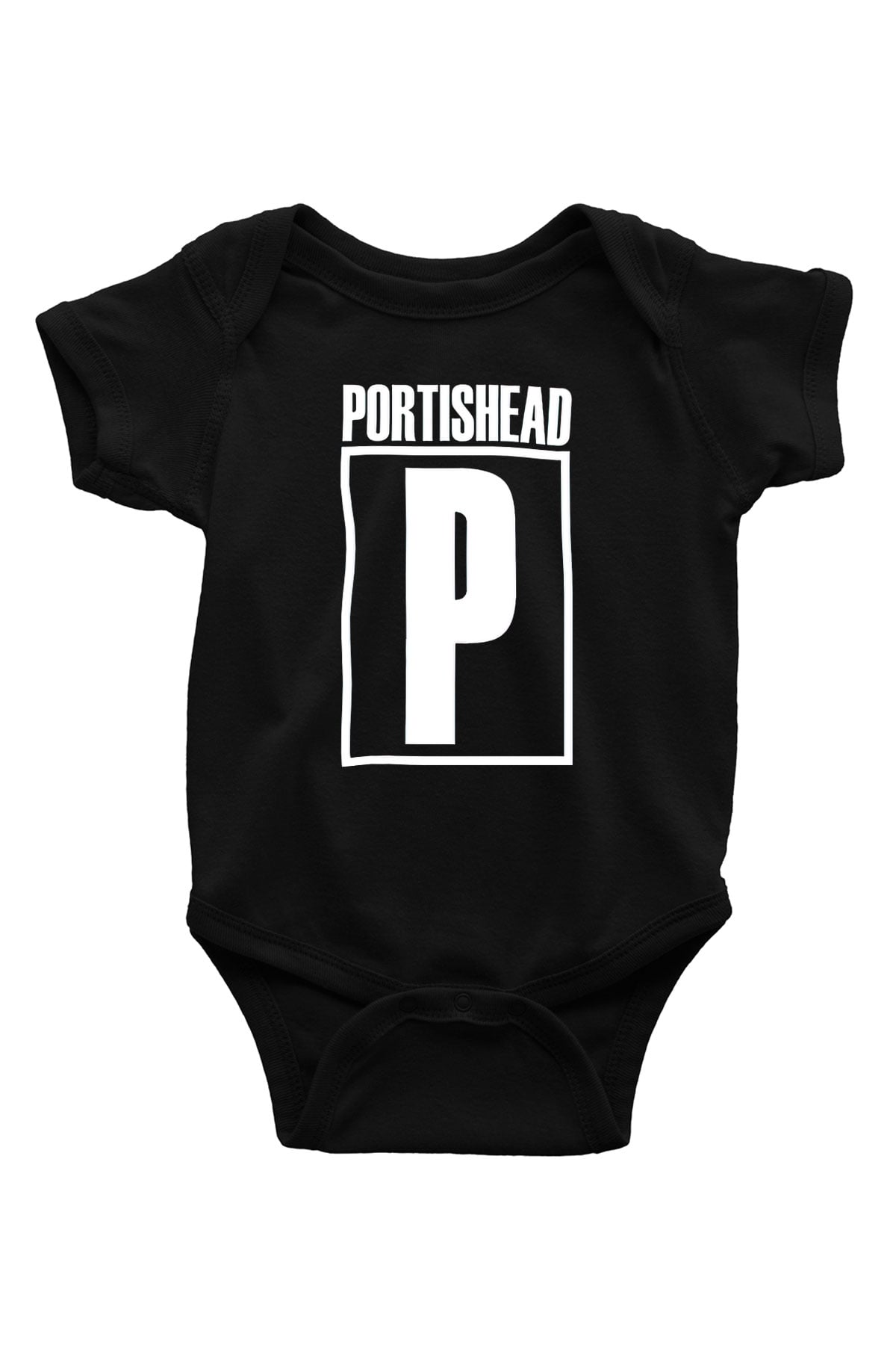 Portishead Baskılı Unisex Siyah Bebek Body - Zıbın