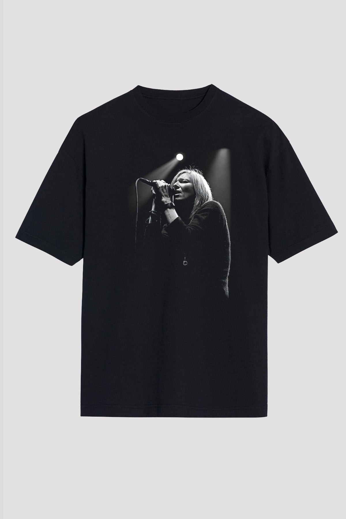 Portishead Baskılı Unisex Siyah Oversize Tişört - Tshirt
