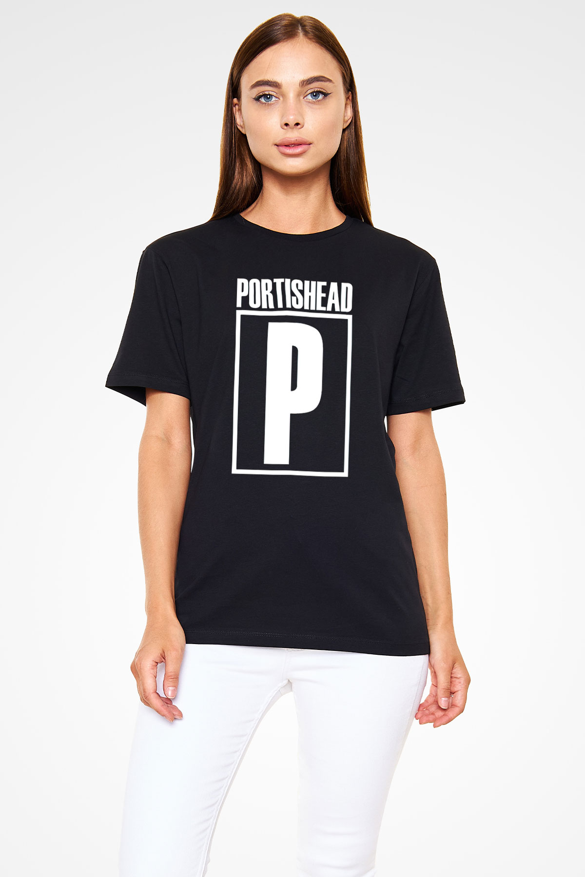 Portishead Baskılı Unisex Siyah Tişört - Tshirt