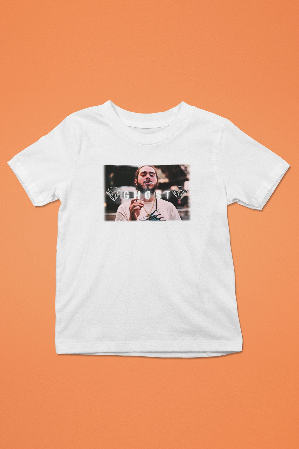 Post Malone Baskılı Beyaz Unisex Çocuk Tişört