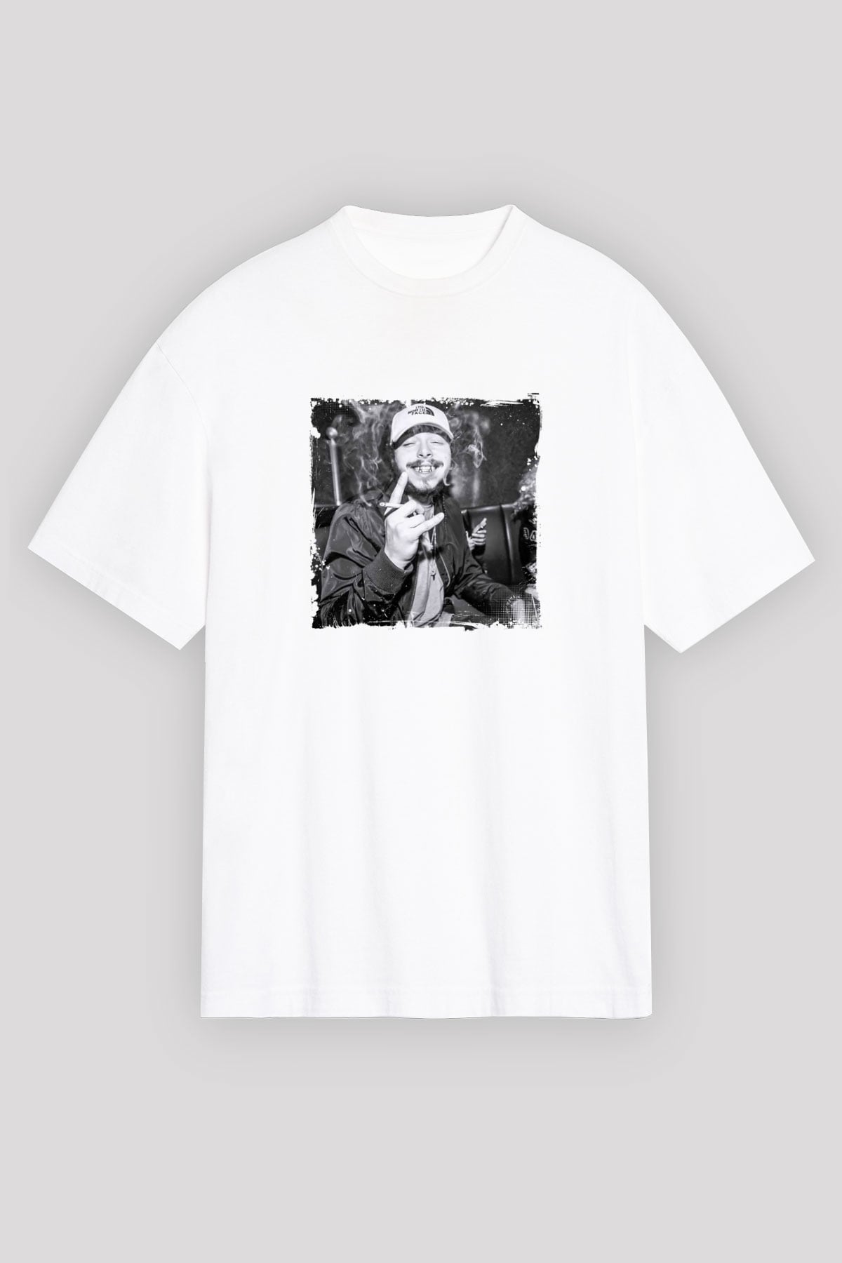 Post Malone Baskılı Unisex Beyaz Tişört