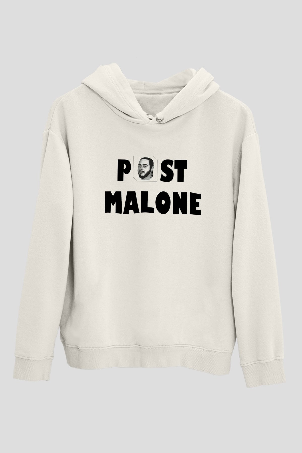 Post Malone Beyaz Unisex Kapşonlu Sweatshirt