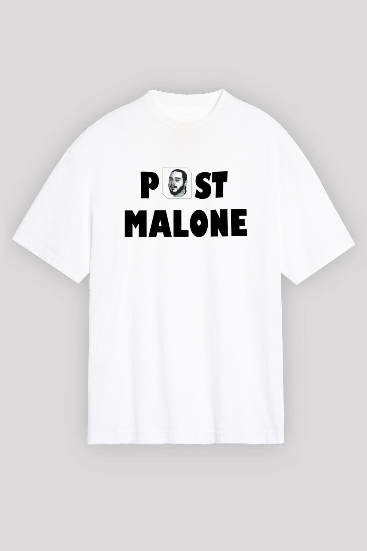 Post Malone Beyaz Unisex Oversize Tişört T-Shirt