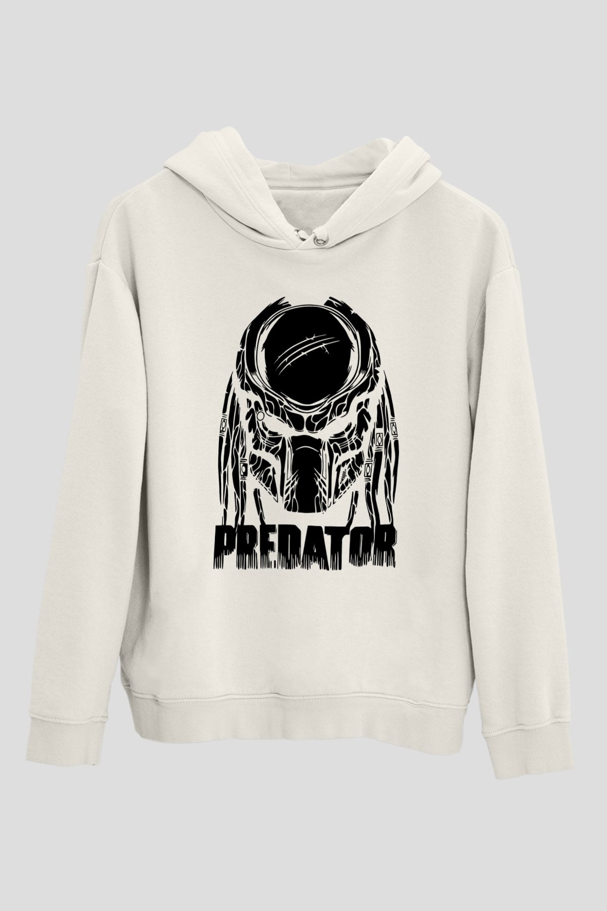 Predator Beyaz Unisex Kapşonlu Sweatshirt