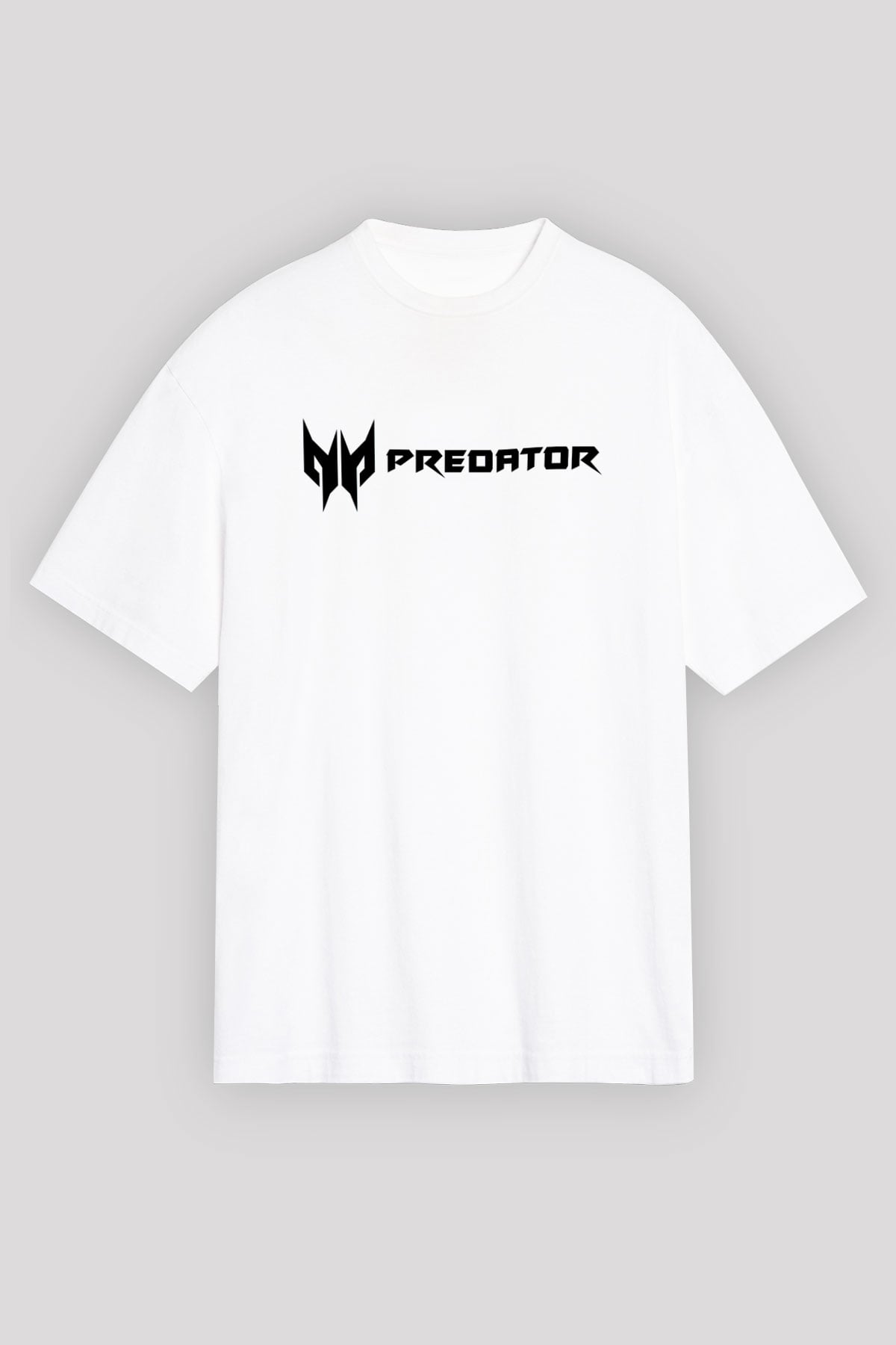 Predator Beyaz Unisex Oversize Tişört T-Shirt