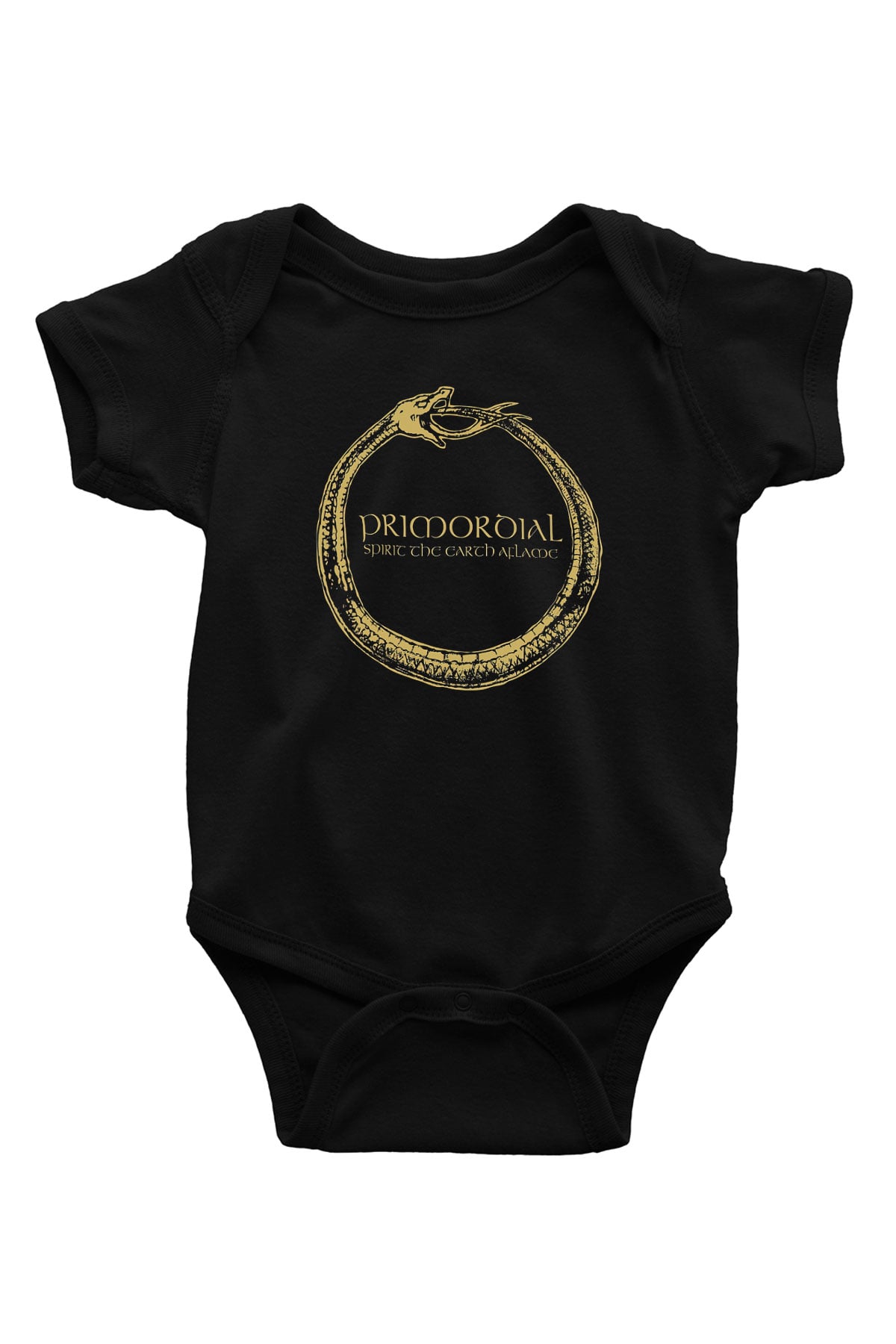 Primordial Baskılı Siyah Bebek Body - Zıbın