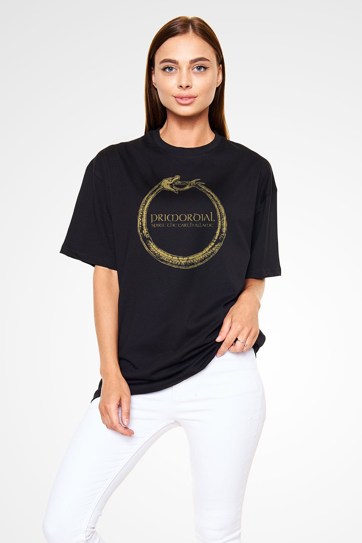 Primordial Siyah Unisex Oversize Tişört T-Shirt