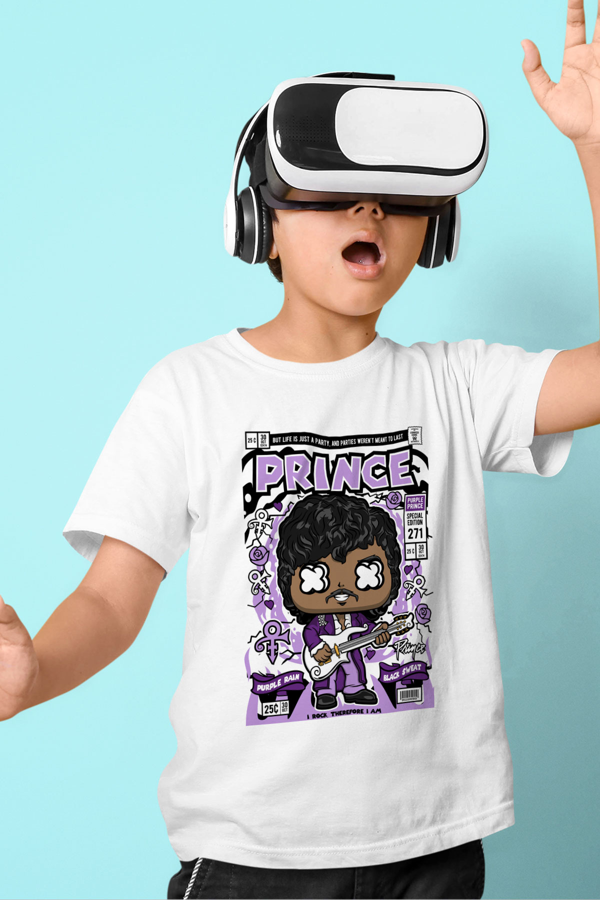 Prince Baskılı Unisex Beyaz Çocuk Tişört