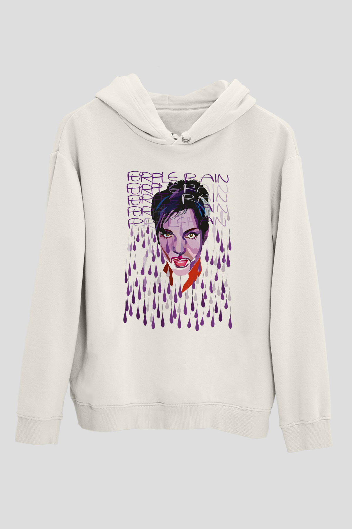 Prince Beyaz Unisex Kapüşonlu Sweatshirt