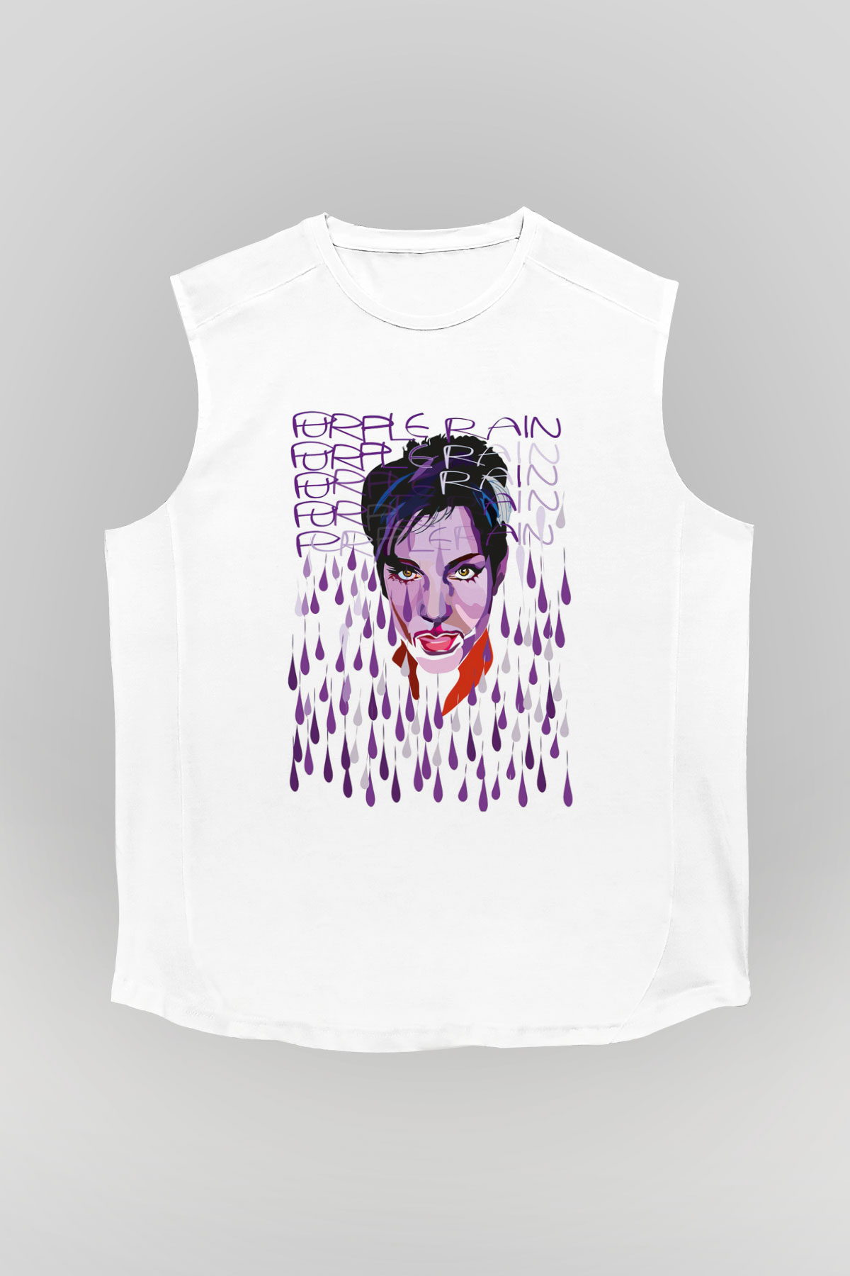 Prince Beyaz Unisex Kolsuz Tişört