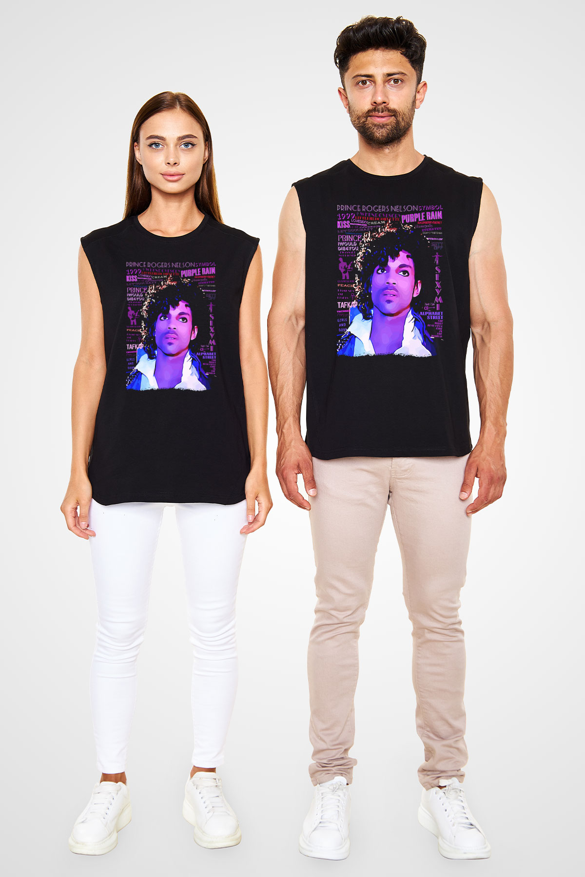 Prince Siyah Unisex Kolsuz Tişört