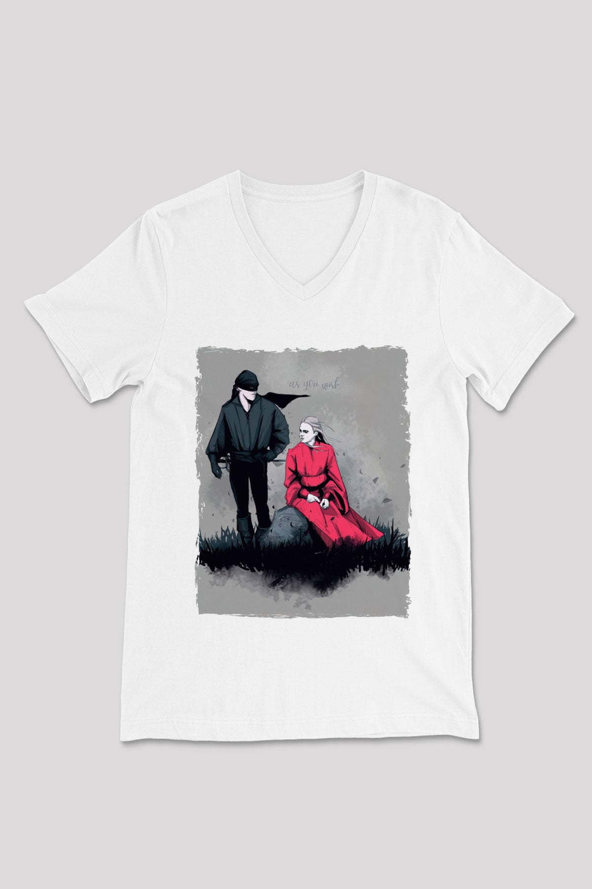 Princess Bride Beyaz Unisex  V Yaka Tişört