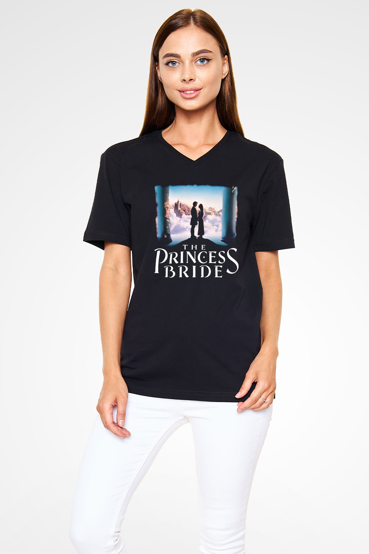 Princess Bride Siyah Unisex  V Yaka Tişört