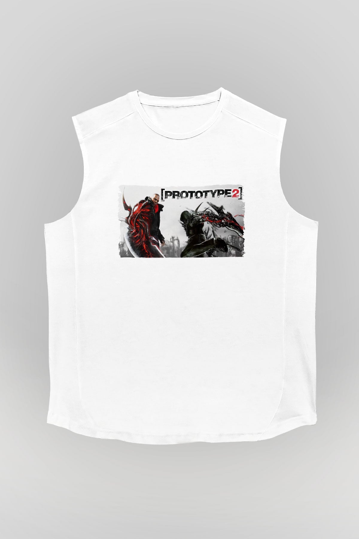 Prototype Beyaz Unisex Kolsuz Tişört
