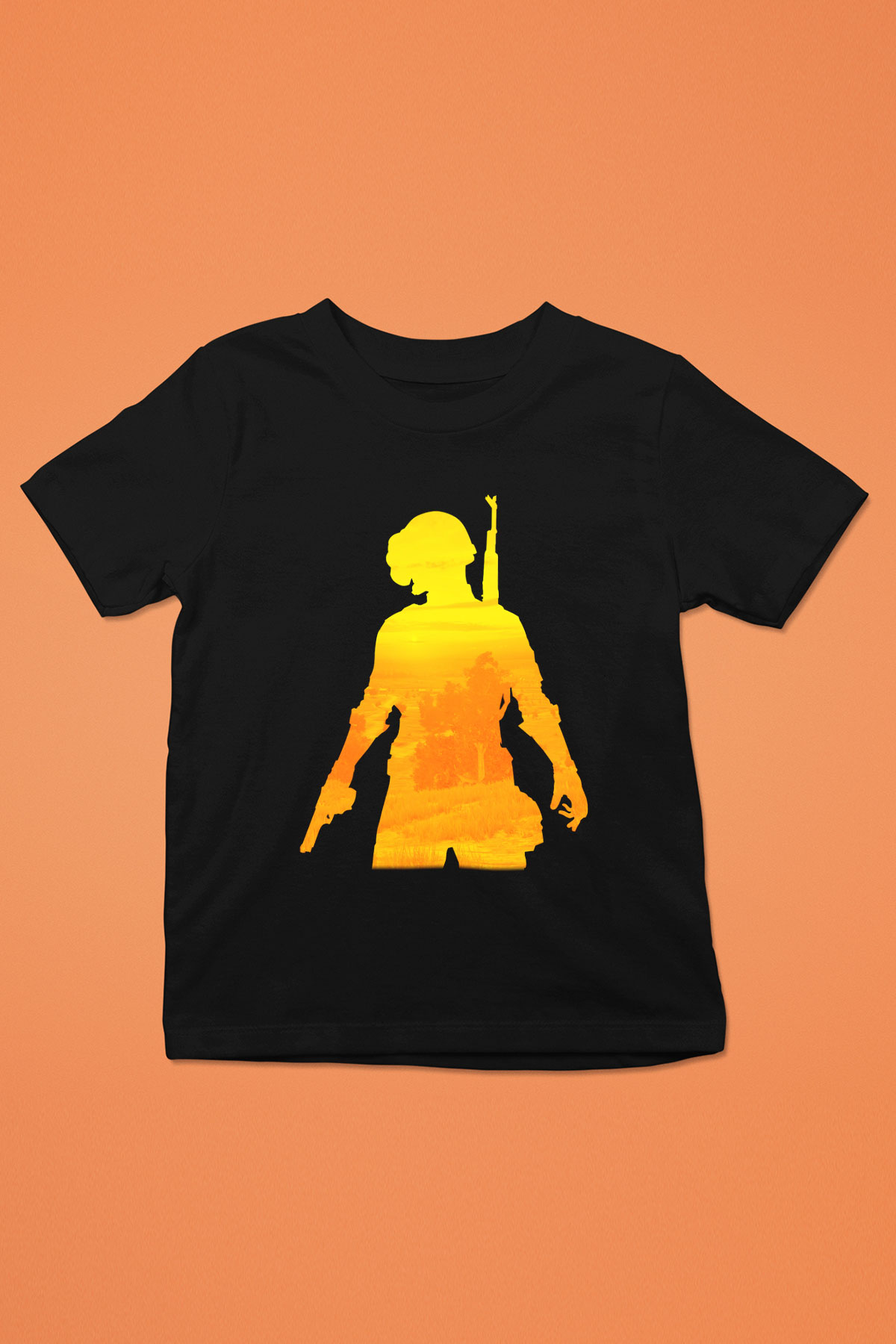 PUBG Baskılı Siyah Unisex Çocuk Tişört
