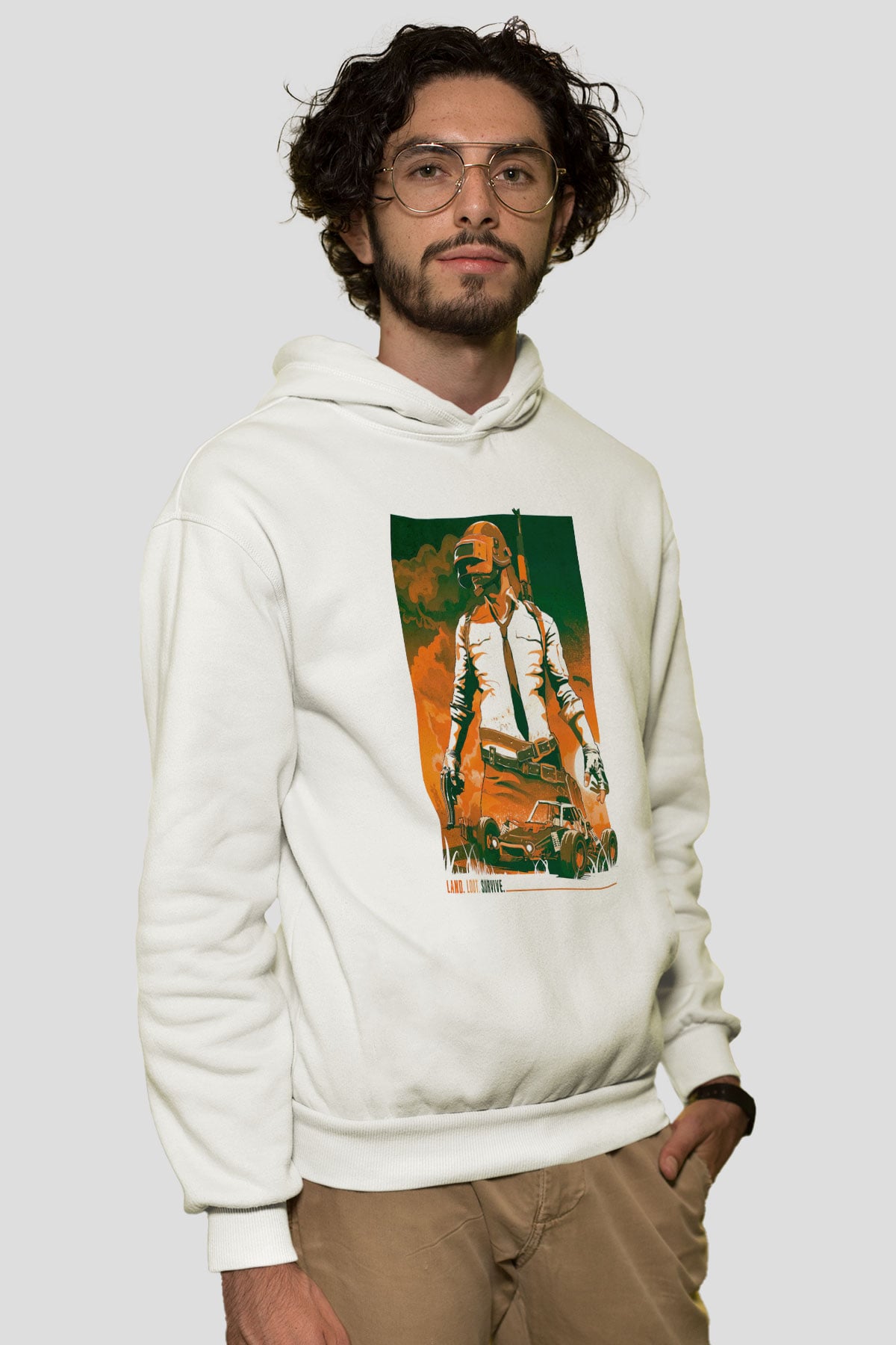 PUBG Beyaz Unisex Hoodie