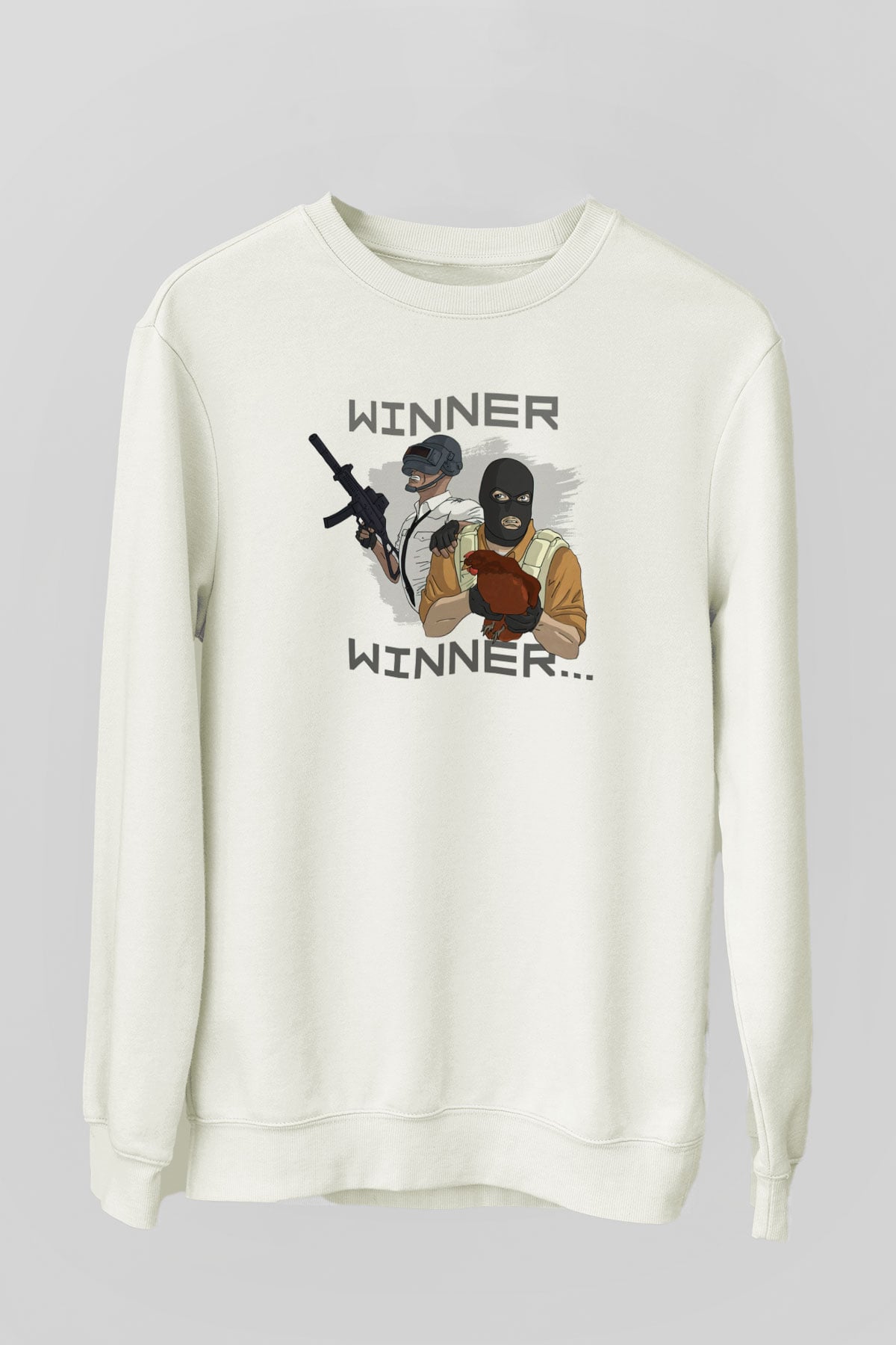 PUBG Beyaz Unisex Sweatshirt