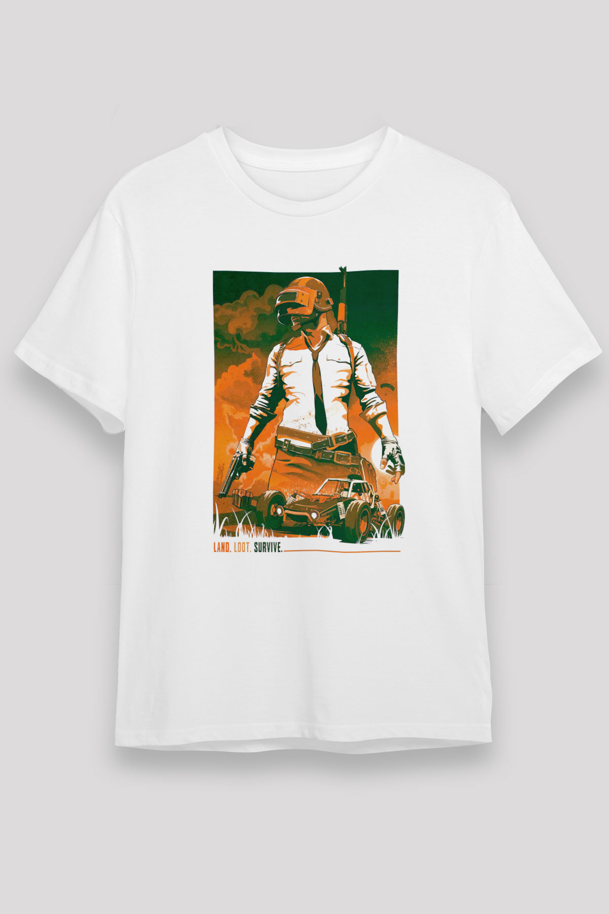 PUBG Beyaz Unisex Tişört T-Shirt