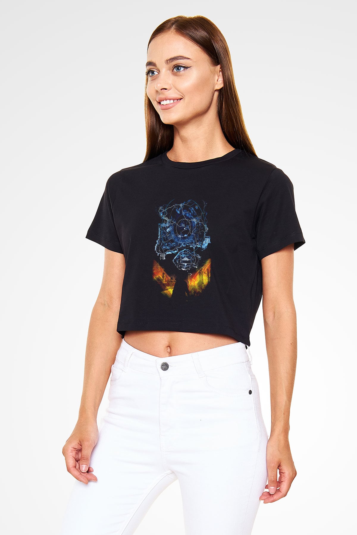 PUBG Siyah Crop Top Tişört