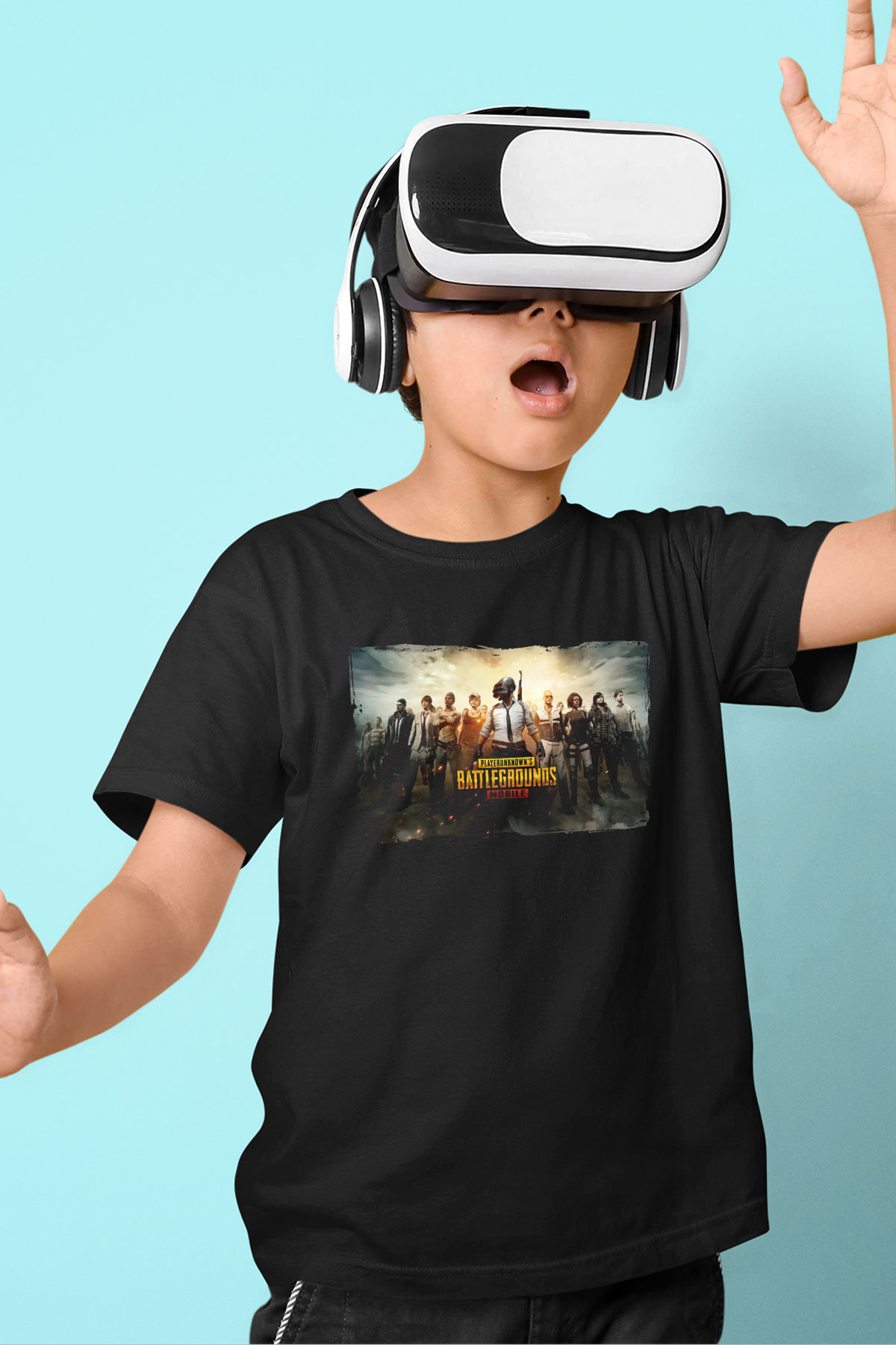 PUBG Siyah Unisex Çocuk Tişört