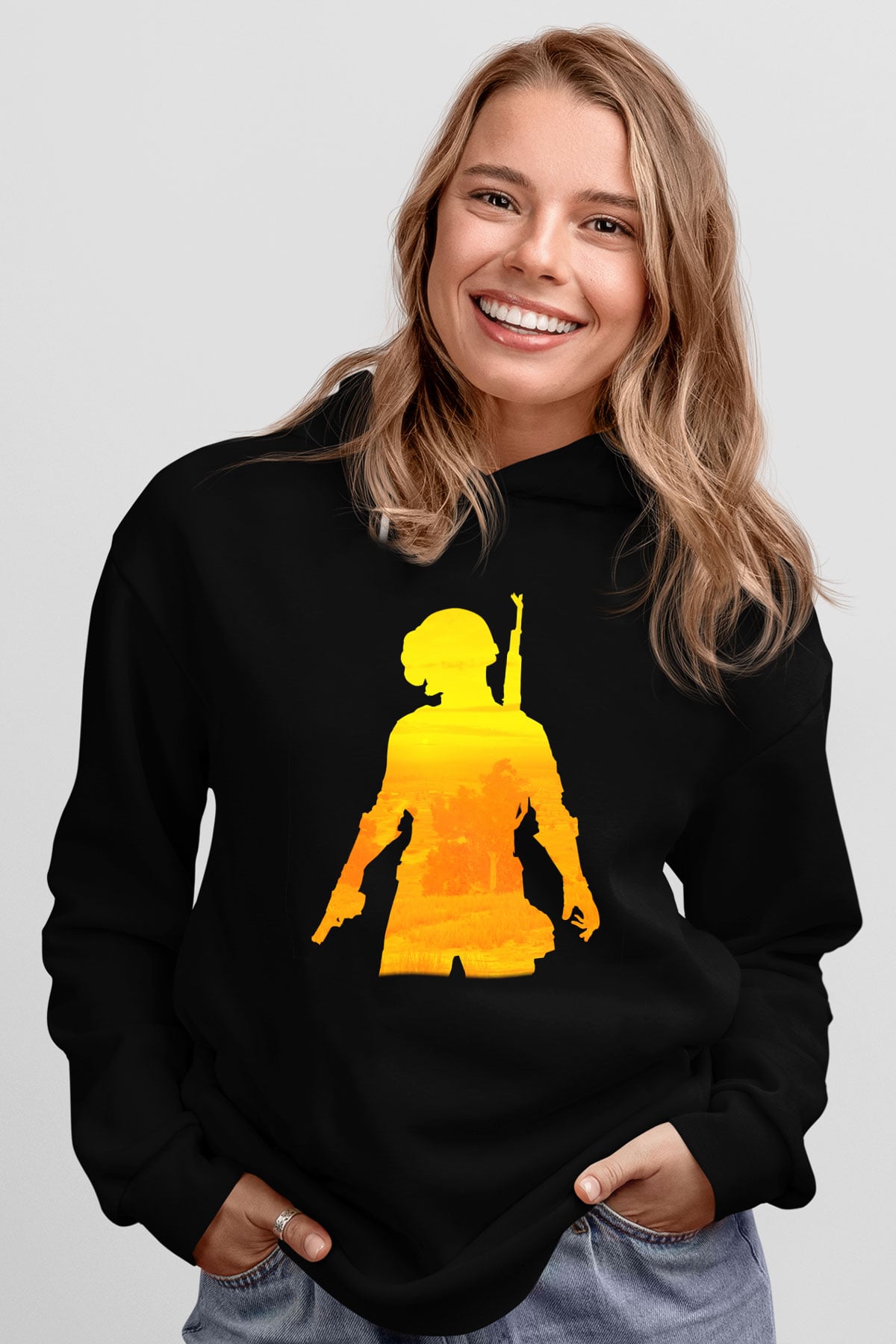 PUBG Siyah Unisex Hoodie