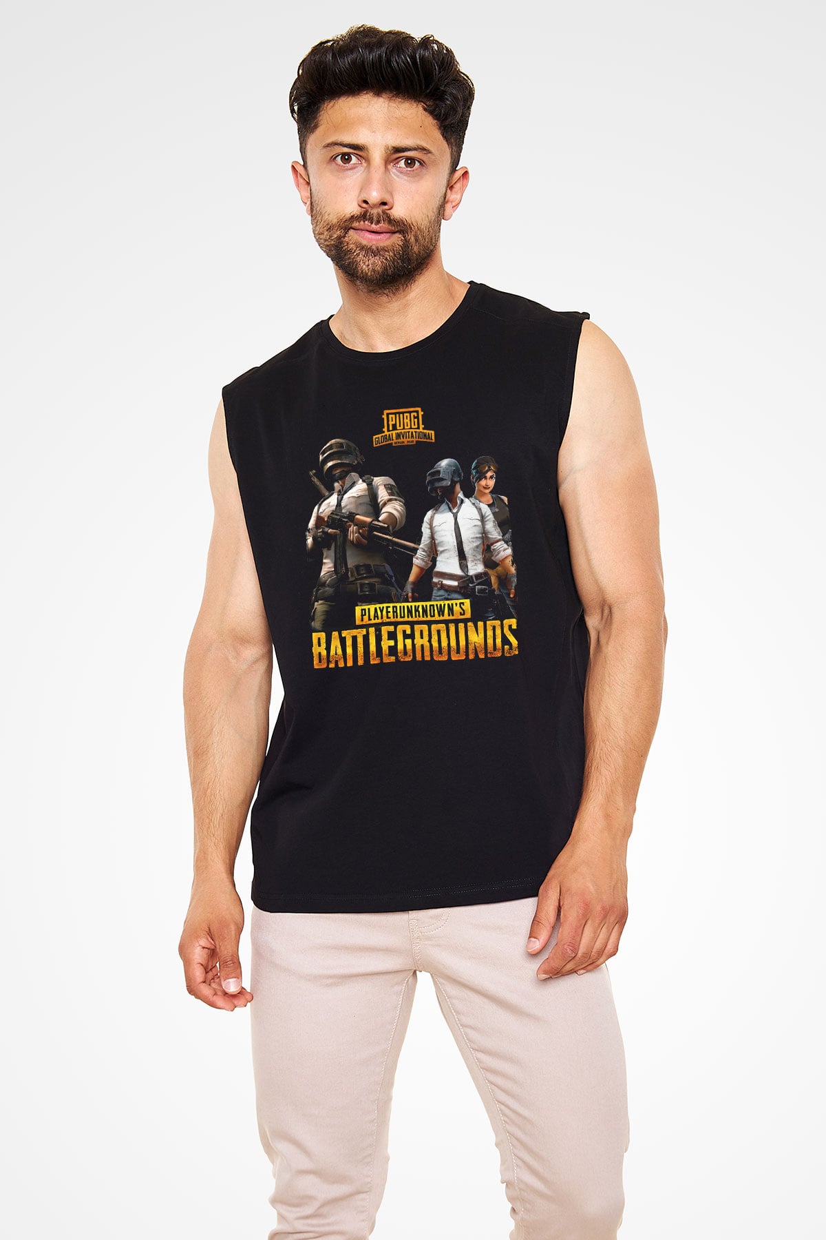 PUBG Siyah Unisex Kolsuz Tişört