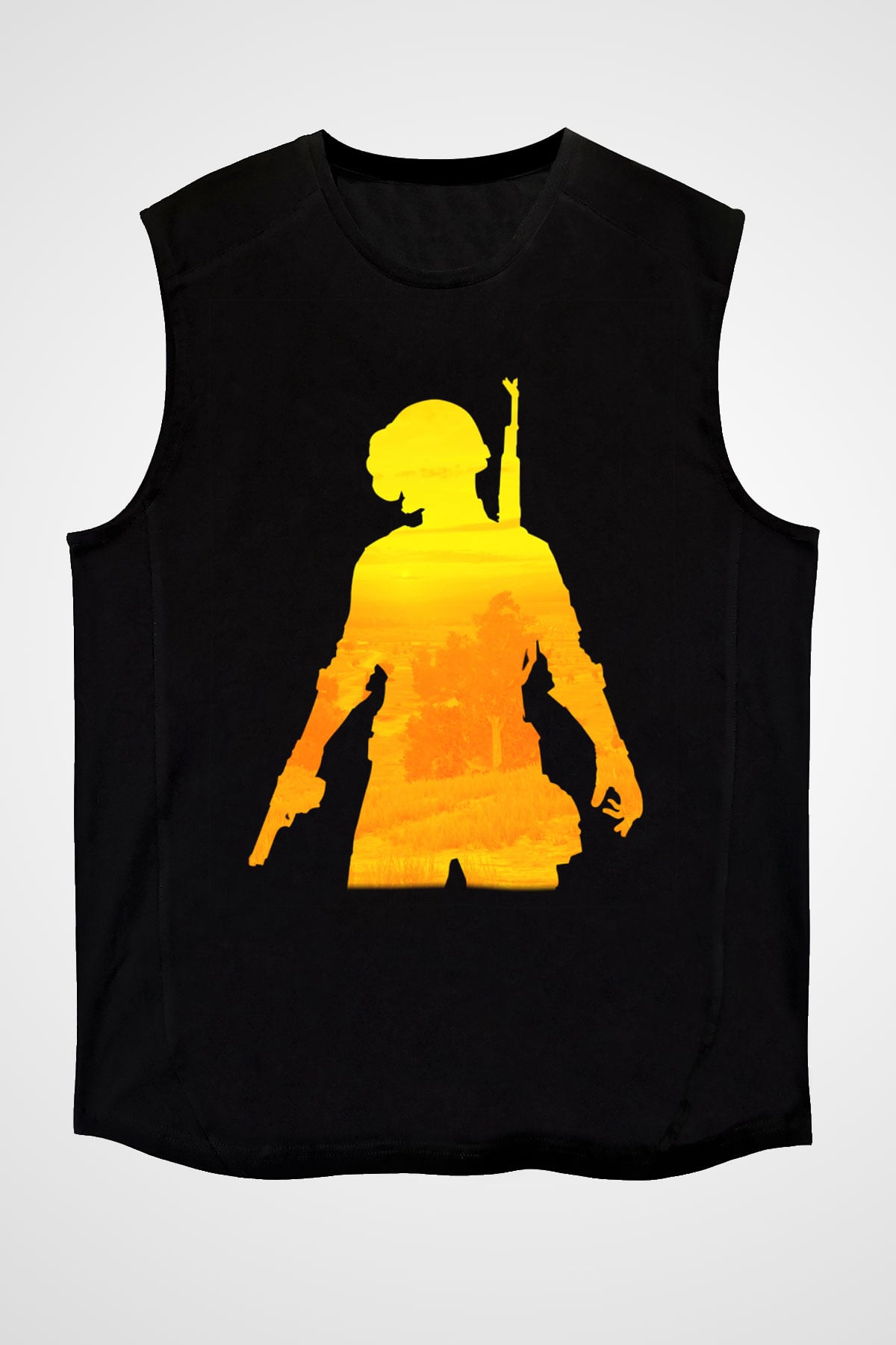 PUBG Siyah Unisex Kolsuz Tişört