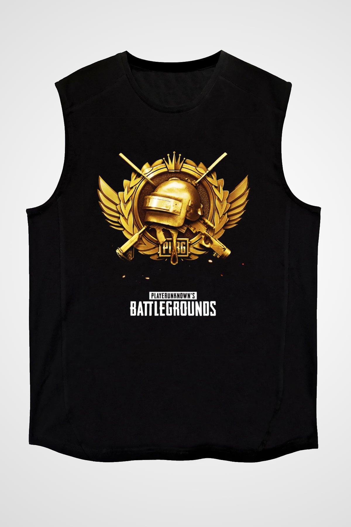 PUBG Siyah Unisex Kolsuz Tişört