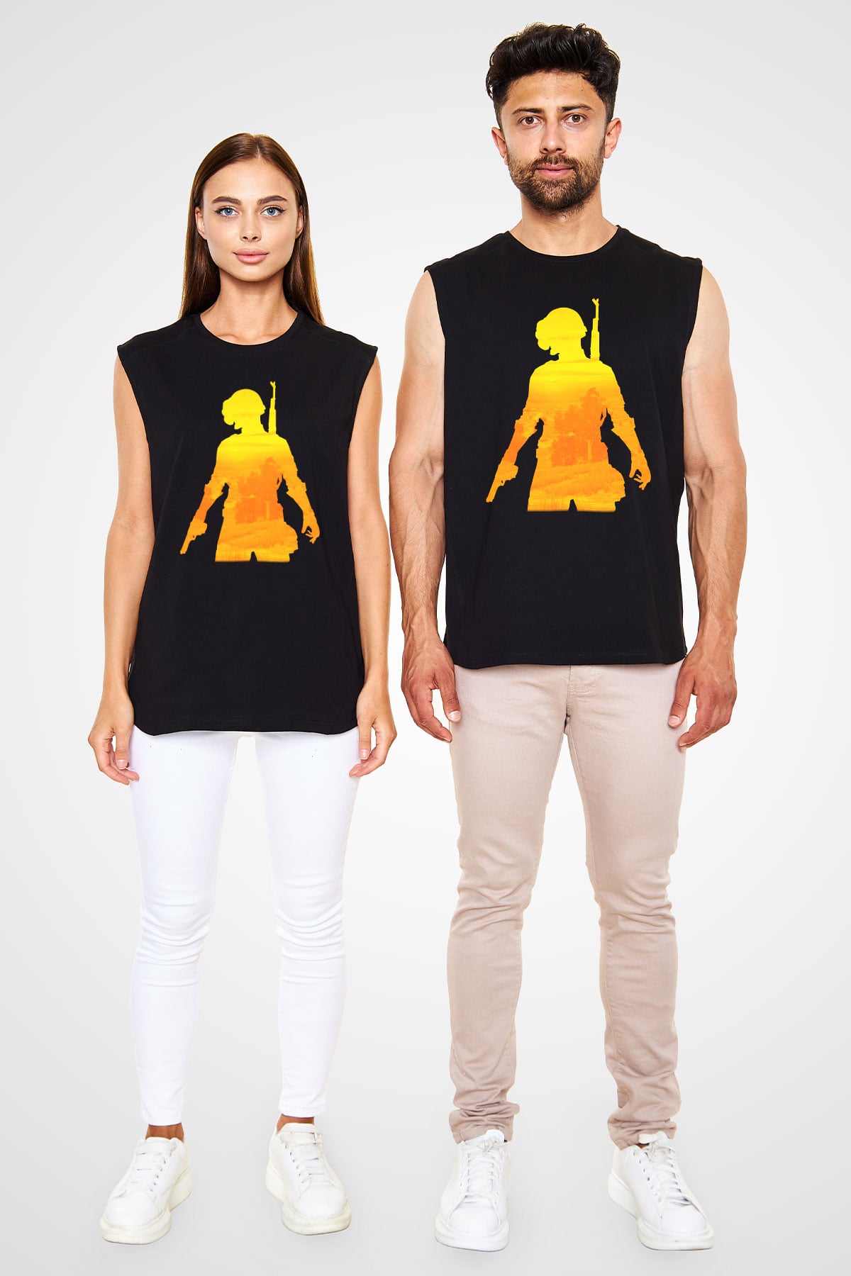 PUBG Siyah Unisex Kolsuz Tişört