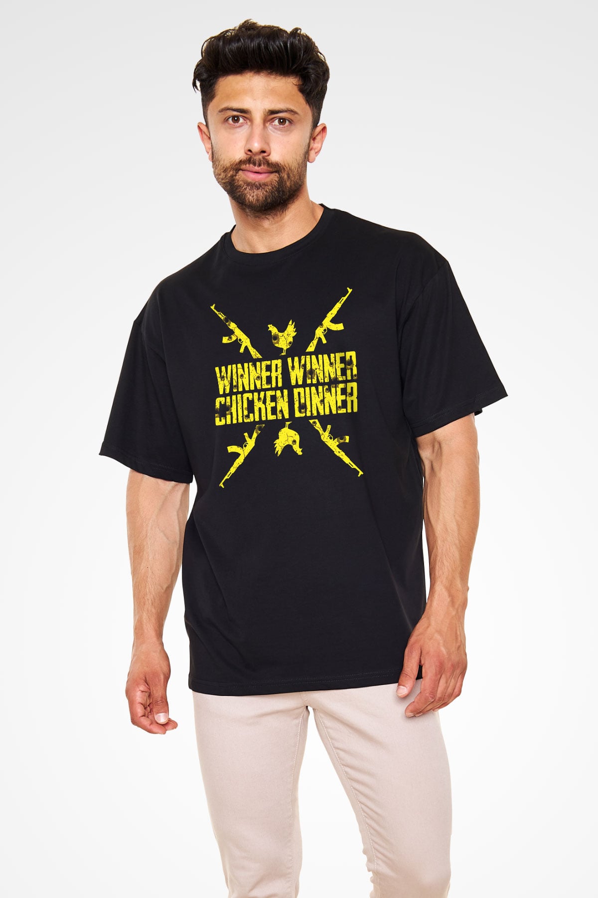PUBG Siyah Unisex Oversize Tişört T-Shirt