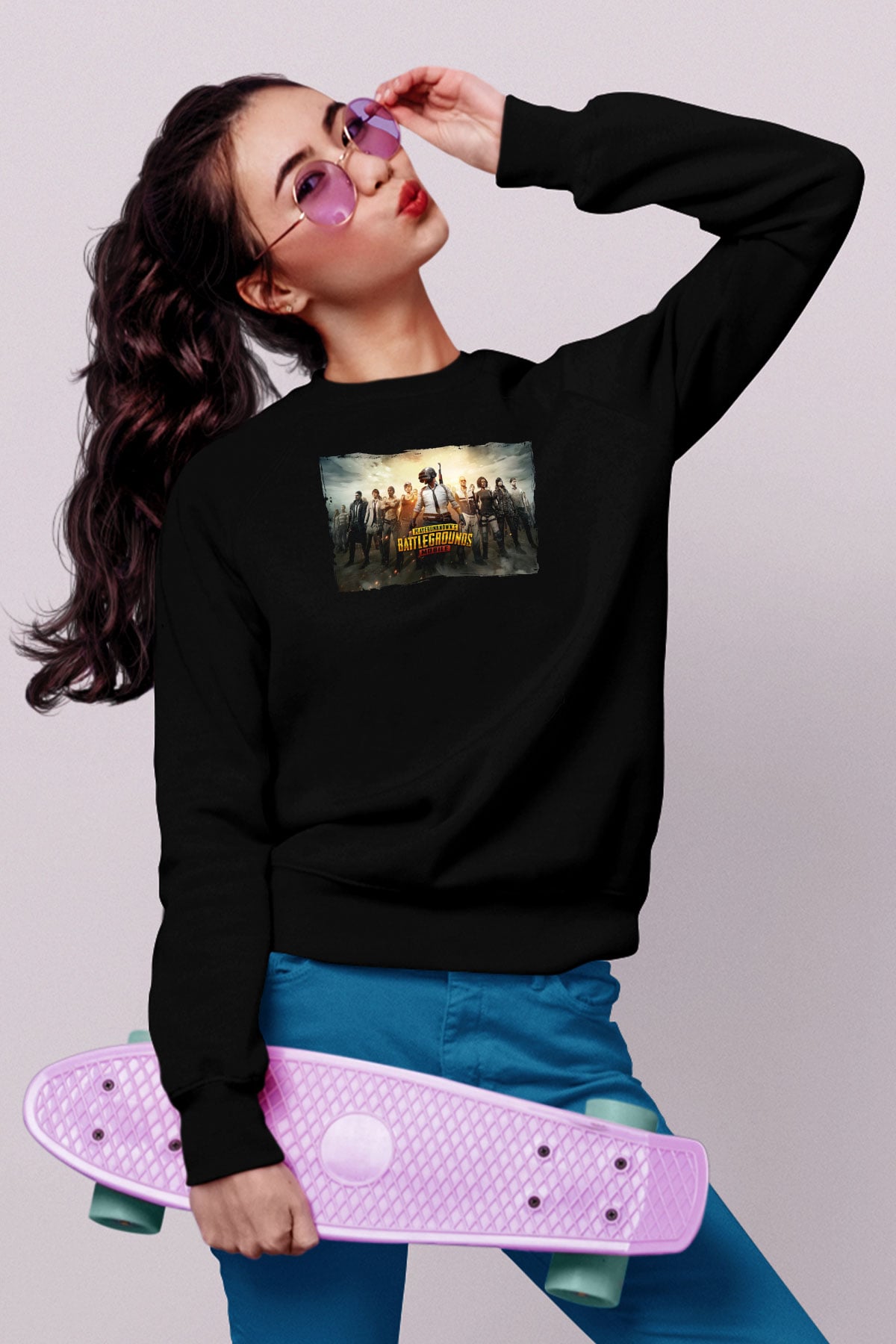 PUBG Siyah Unisex Sweatshirt