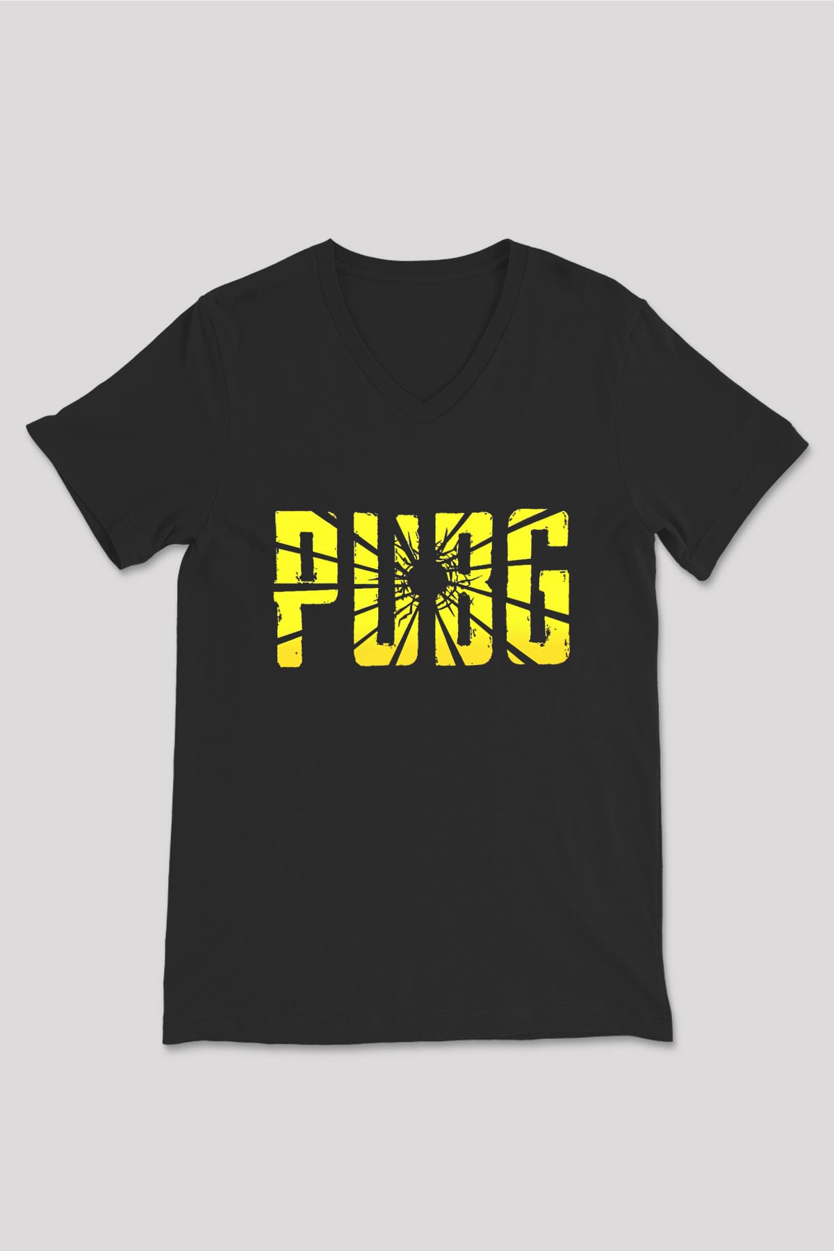 PUBG Siyah Unisex V Yaka Tişört