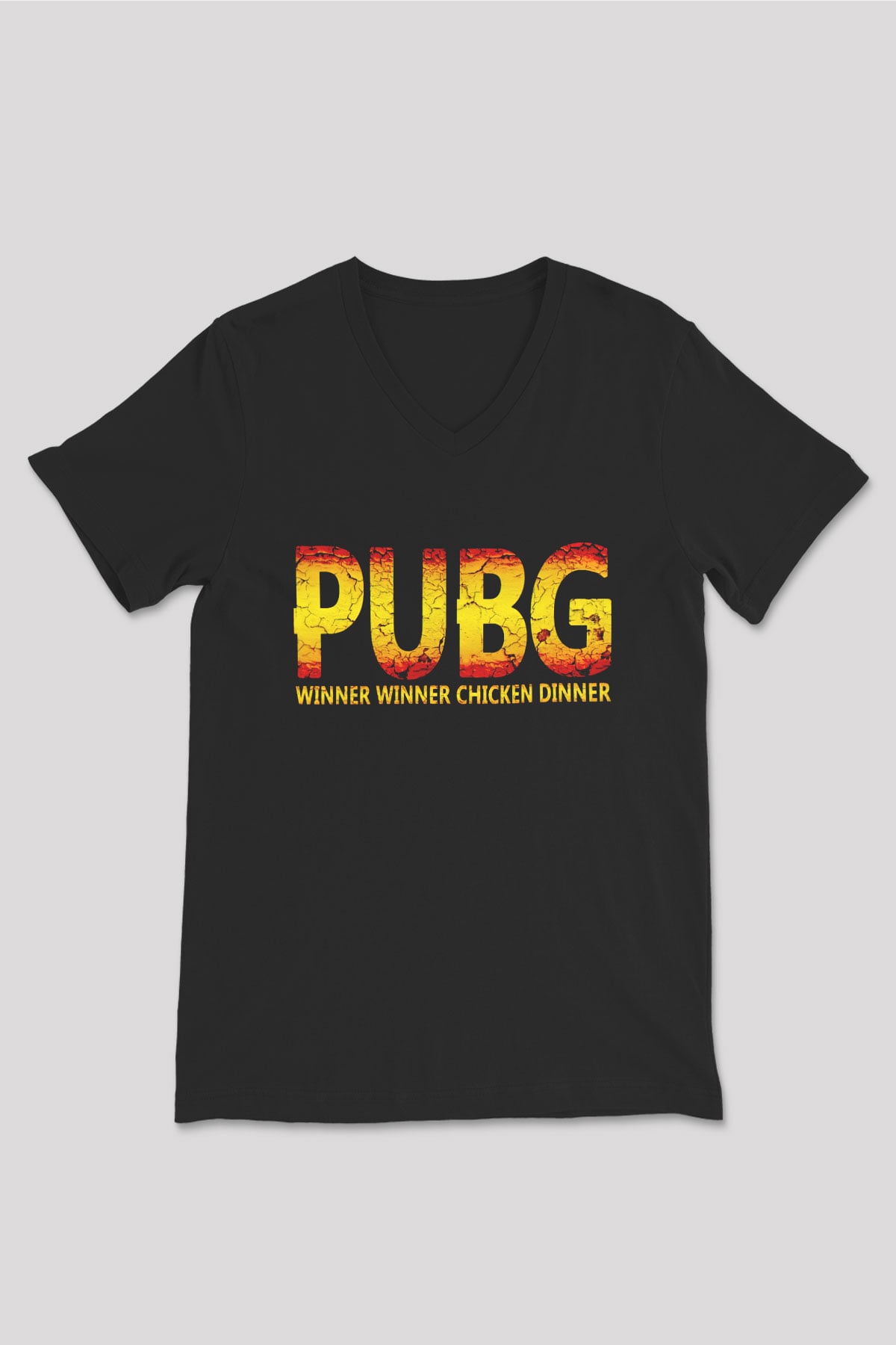 PUBG Siyah Unisex V Yaka Tişört
