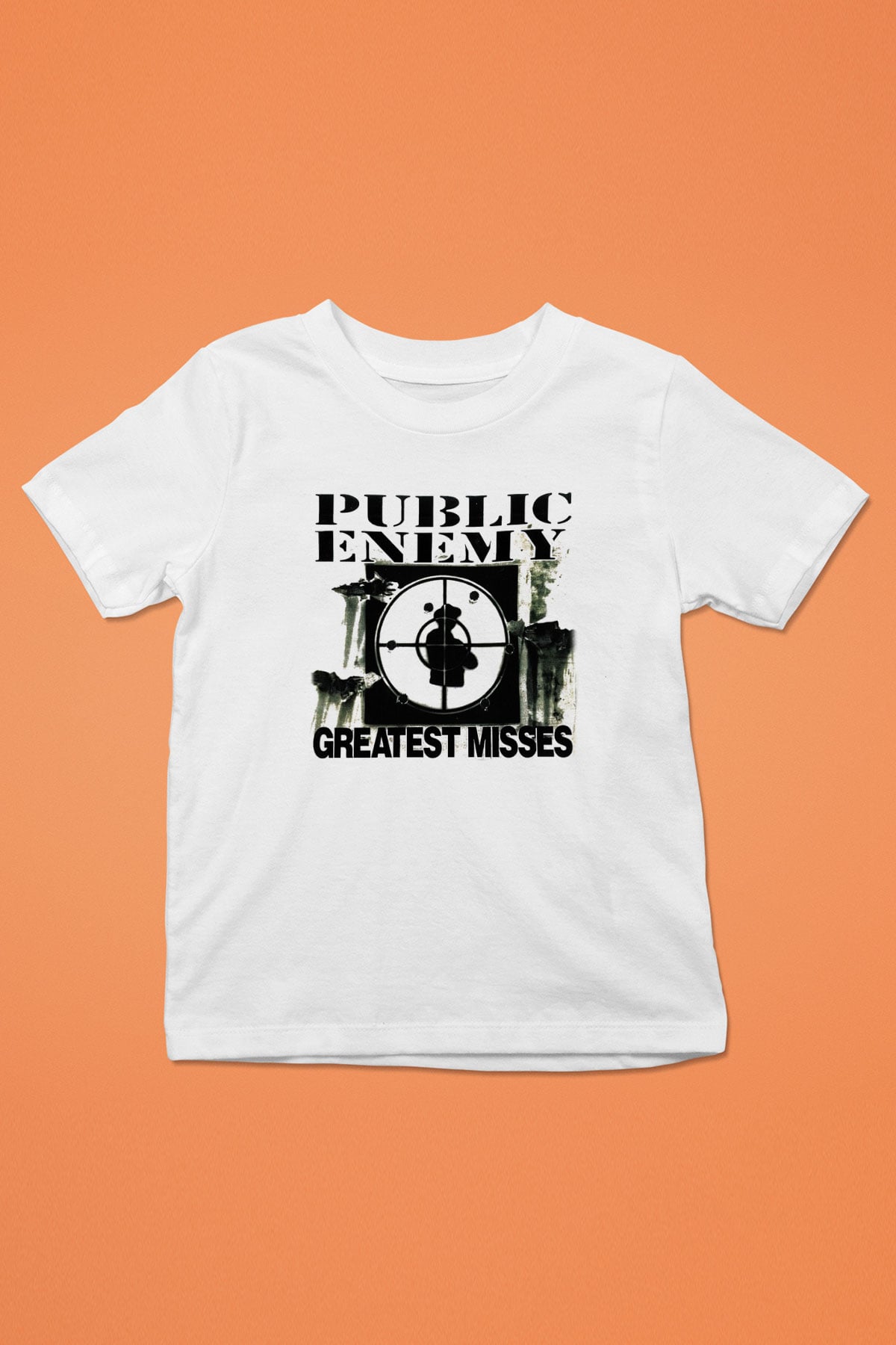 Public Enemy Baskılı Beyaz Unisex Çocuk Tişört