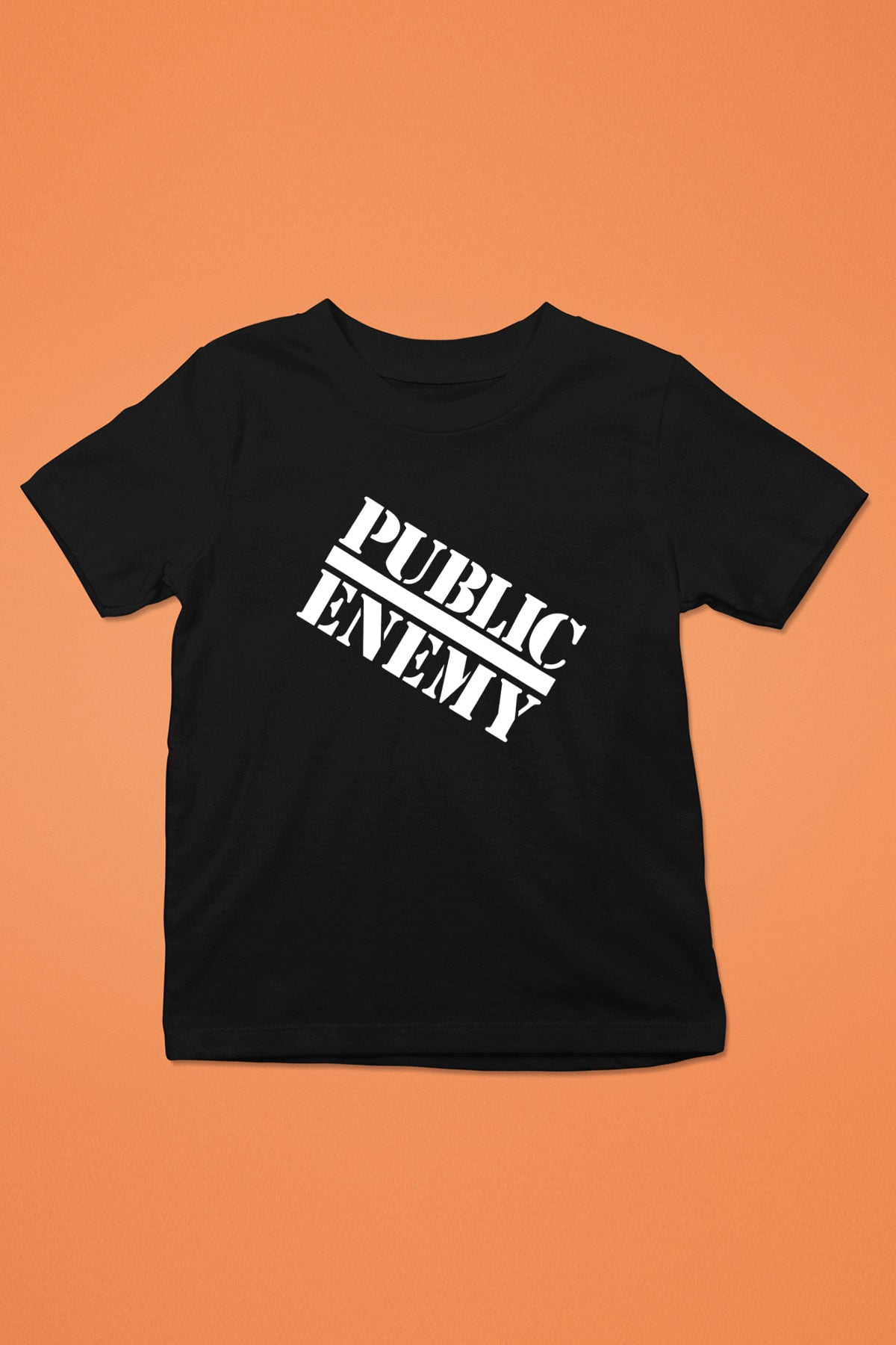 Public Enemy Baskılı Siyah Unisex Çocuk Tişört