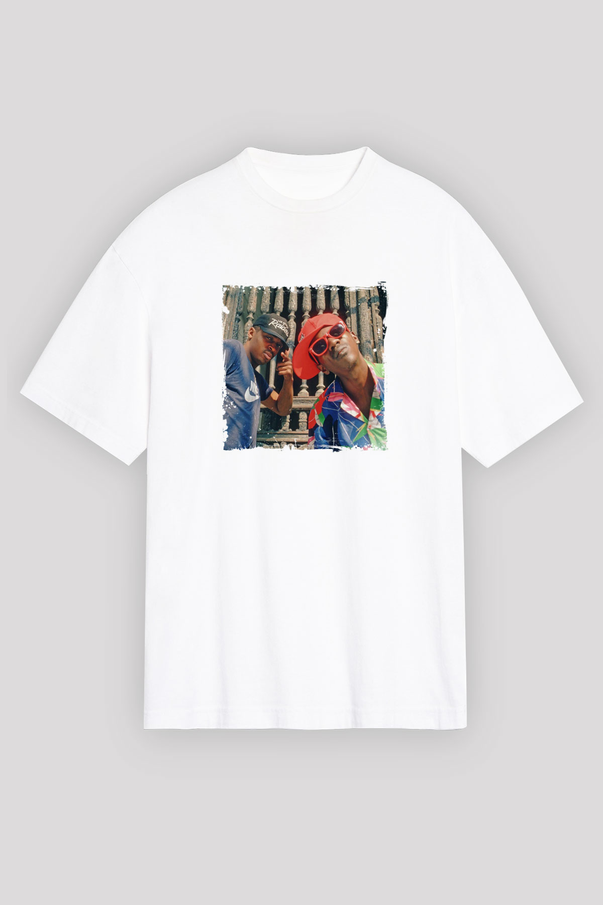 Public Enemy Baskılı Unisex Beyaz Tişört
