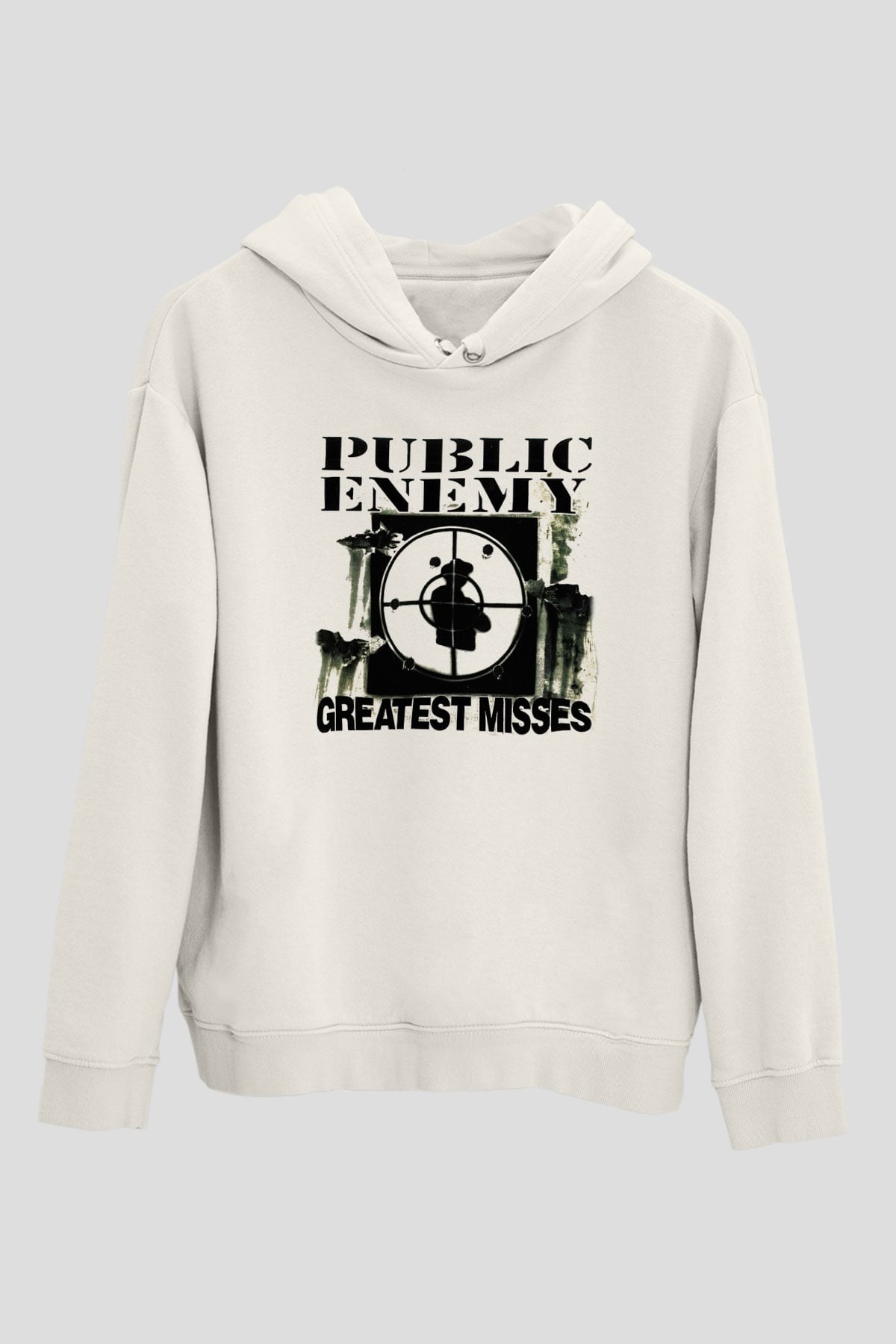 Public Enemy Beyaz Unisex Kapşonlu Sweatshirt