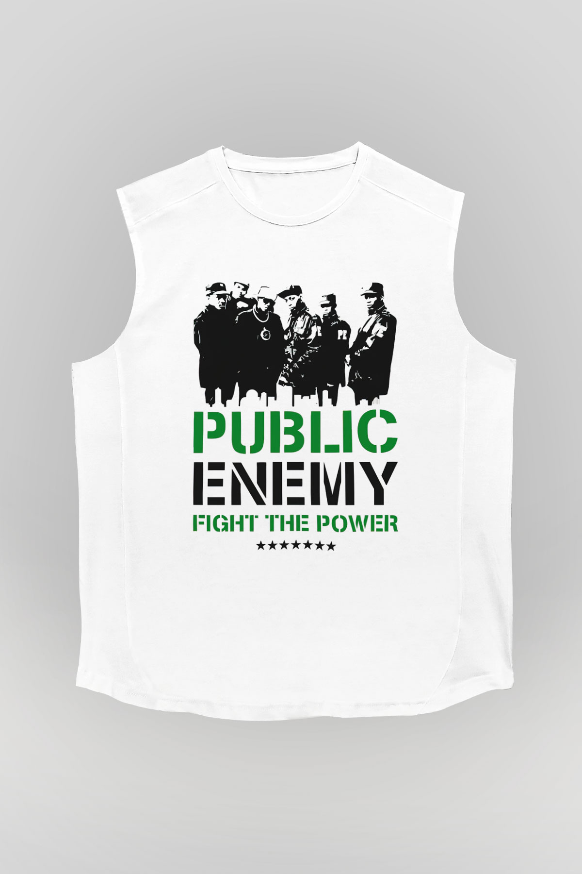 Public Enemy Beyaz Unisex Kolsuz Tişört