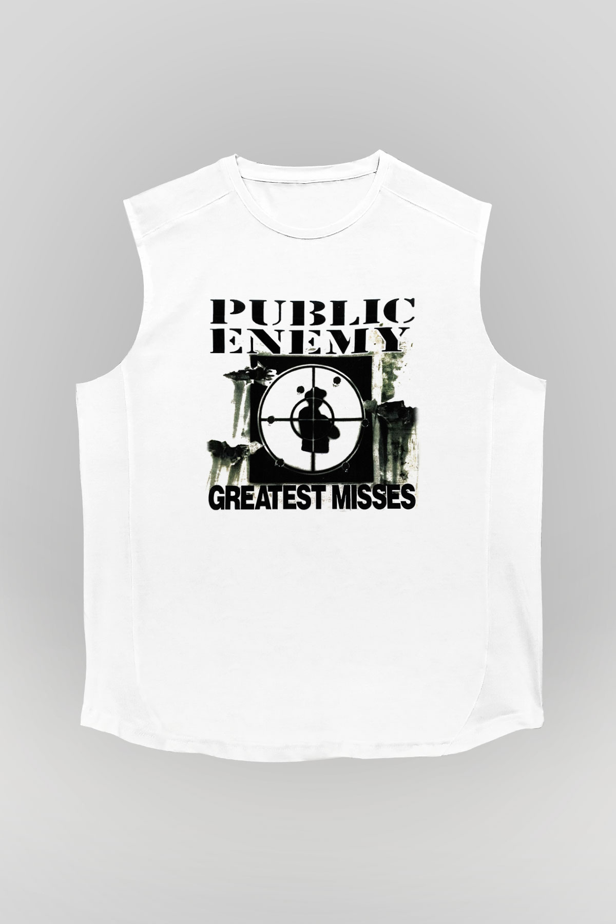 Public Enemy Beyaz Unisex Kolsuz Tişört