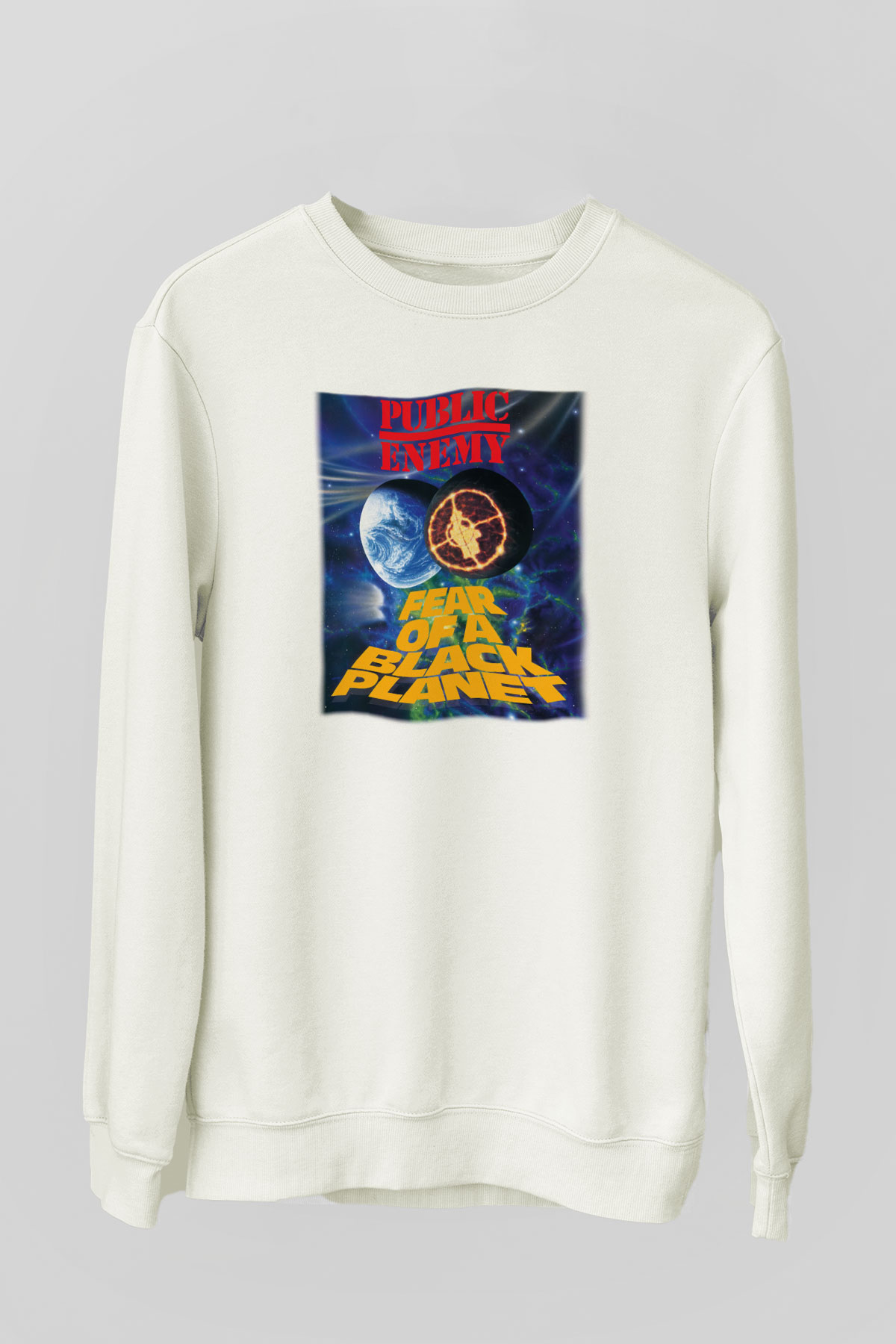 Public Enemy Beyaz Unisex Sweatshirt