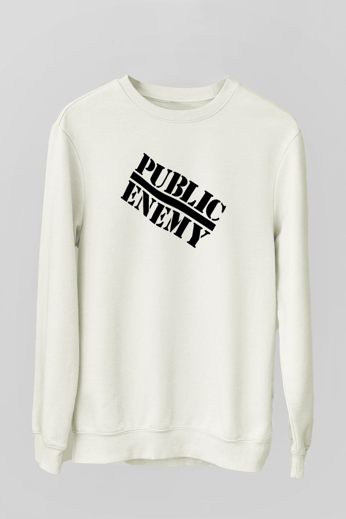 Public Enemy Beyaz Unisex Sweatshirt